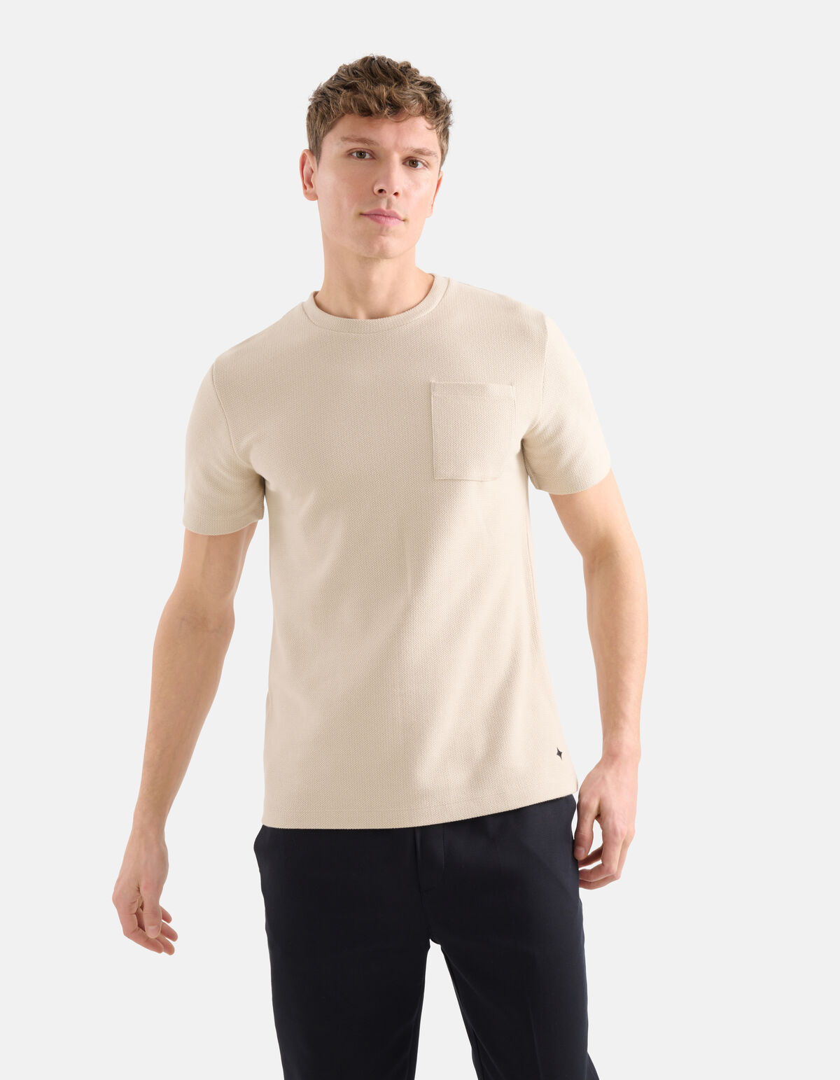 Structuur T-shirt Beige SHOEBY MEN