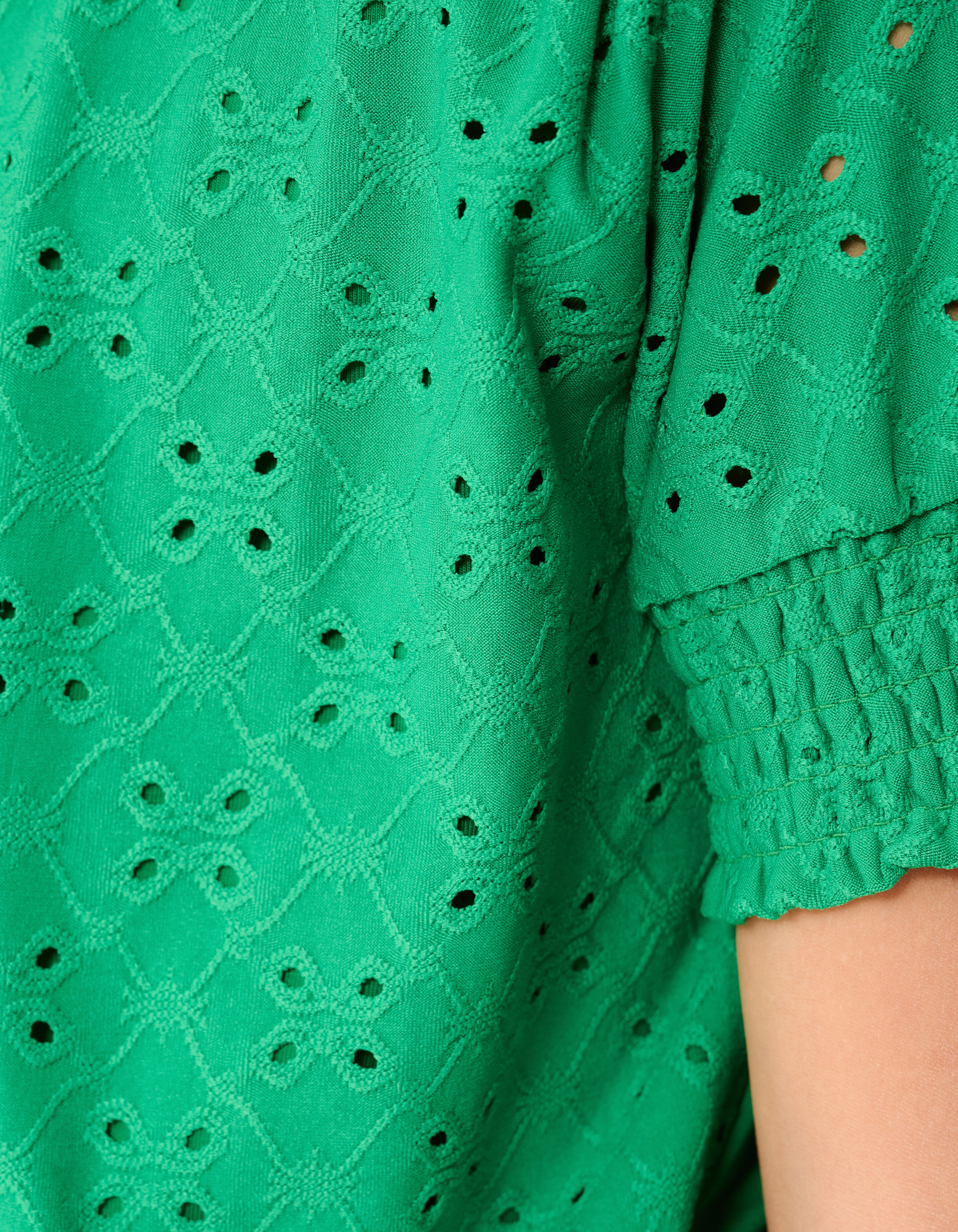 Embroidery Top Groen SHOEBY GIRLS