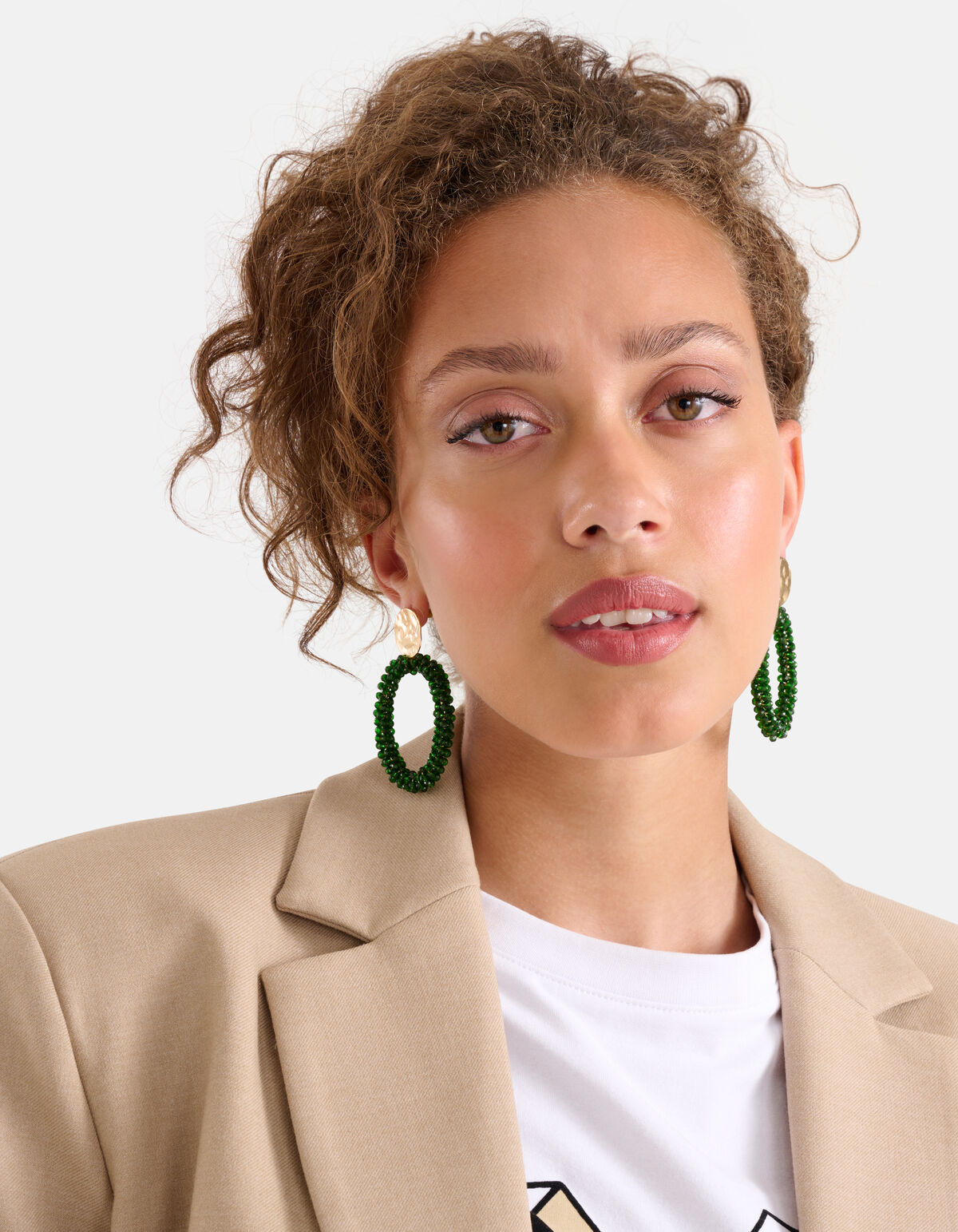 Beaded Oorbellen Groen SHOEBY ACCESSOIRES