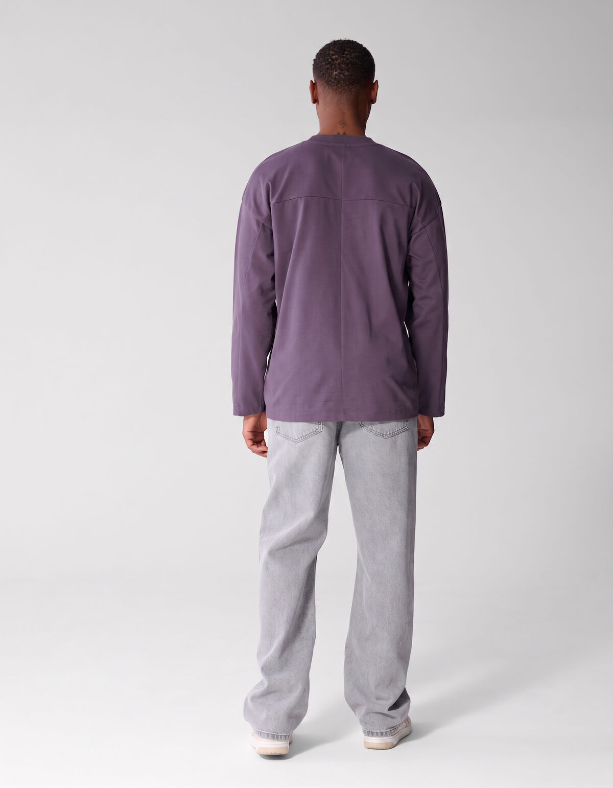 Basis Relaxed Fit Longsleeve Paars SHOEBY MEN