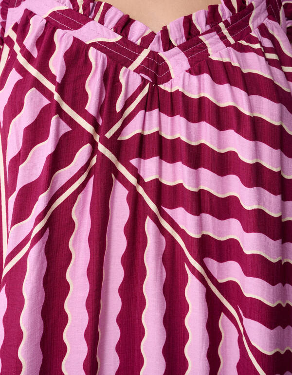 Wavy Printed Maxi Jurk Roze/Paars SHOEBY WOMEN