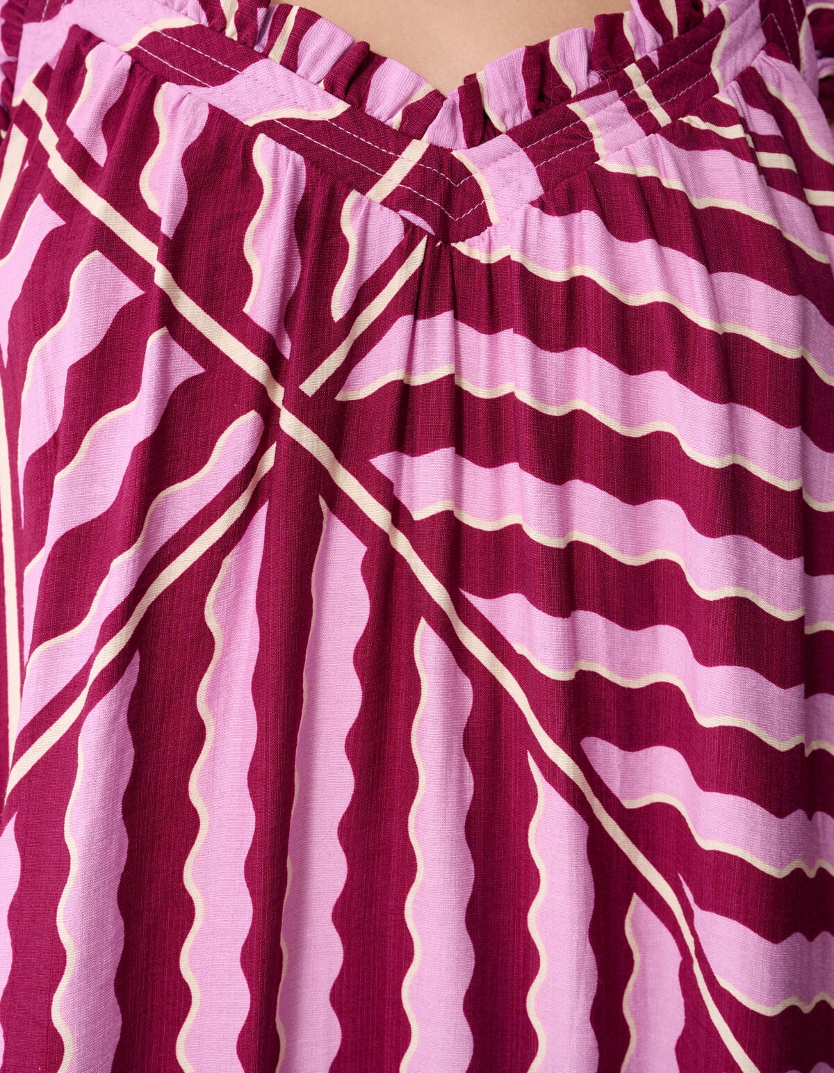 Wavy Printed Maxi Jurk Roze/Paars SHOEBY WOMEN