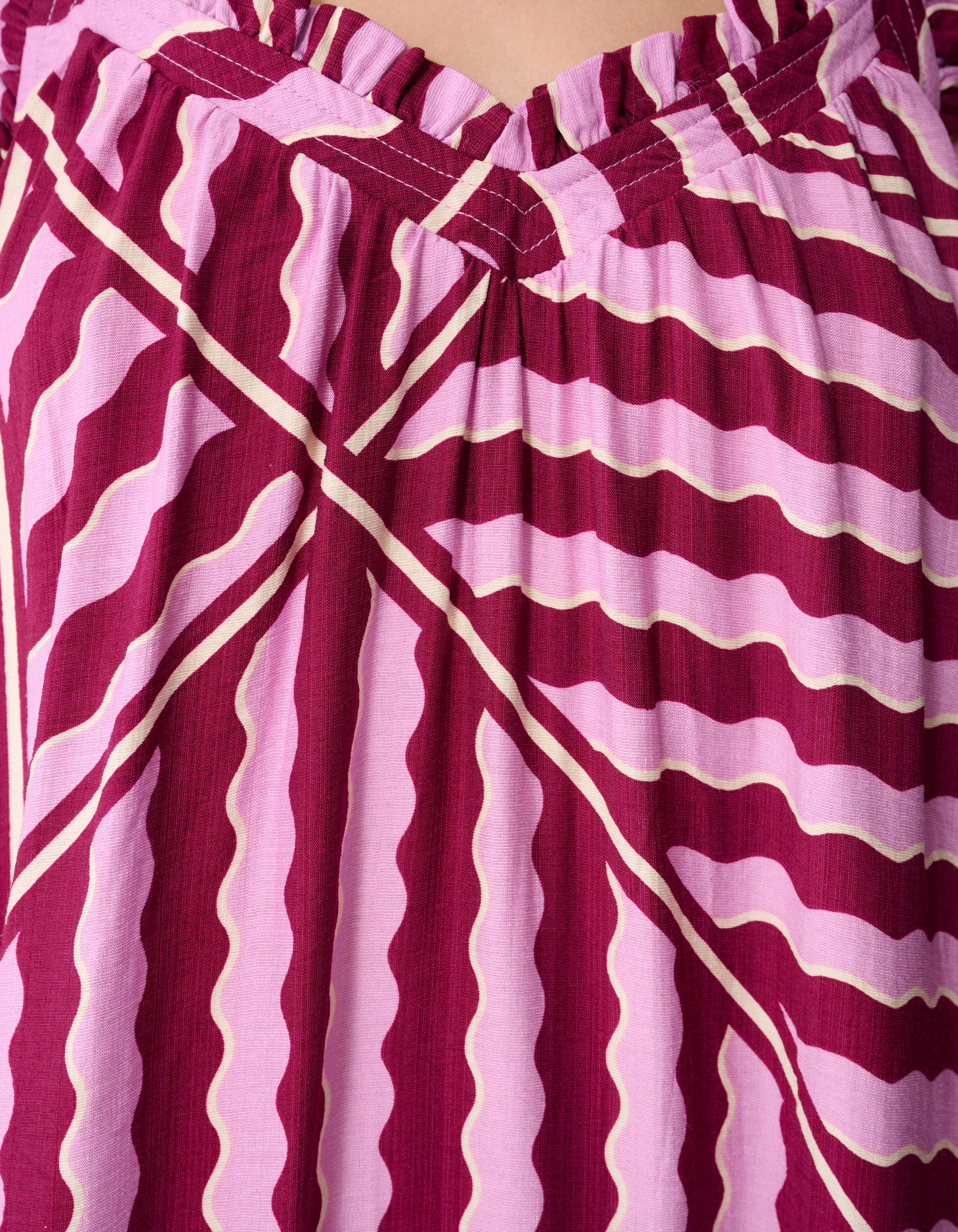 Wavy Printed Maxi Jurk Roze/Paars SHOEBY WOMEN