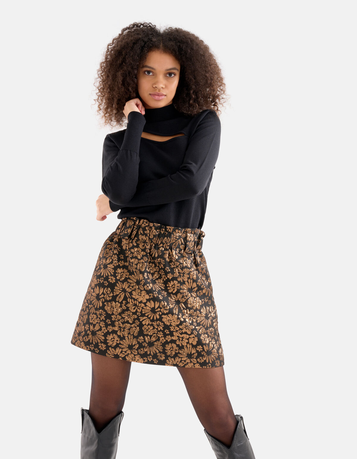 Jacquard Rok Zwart SHOEBY WOMEN