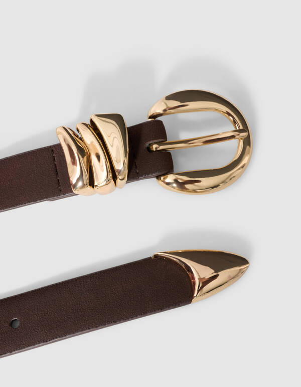 Organische Loop Riem Bruin SHOEBY ACCESSOIRES