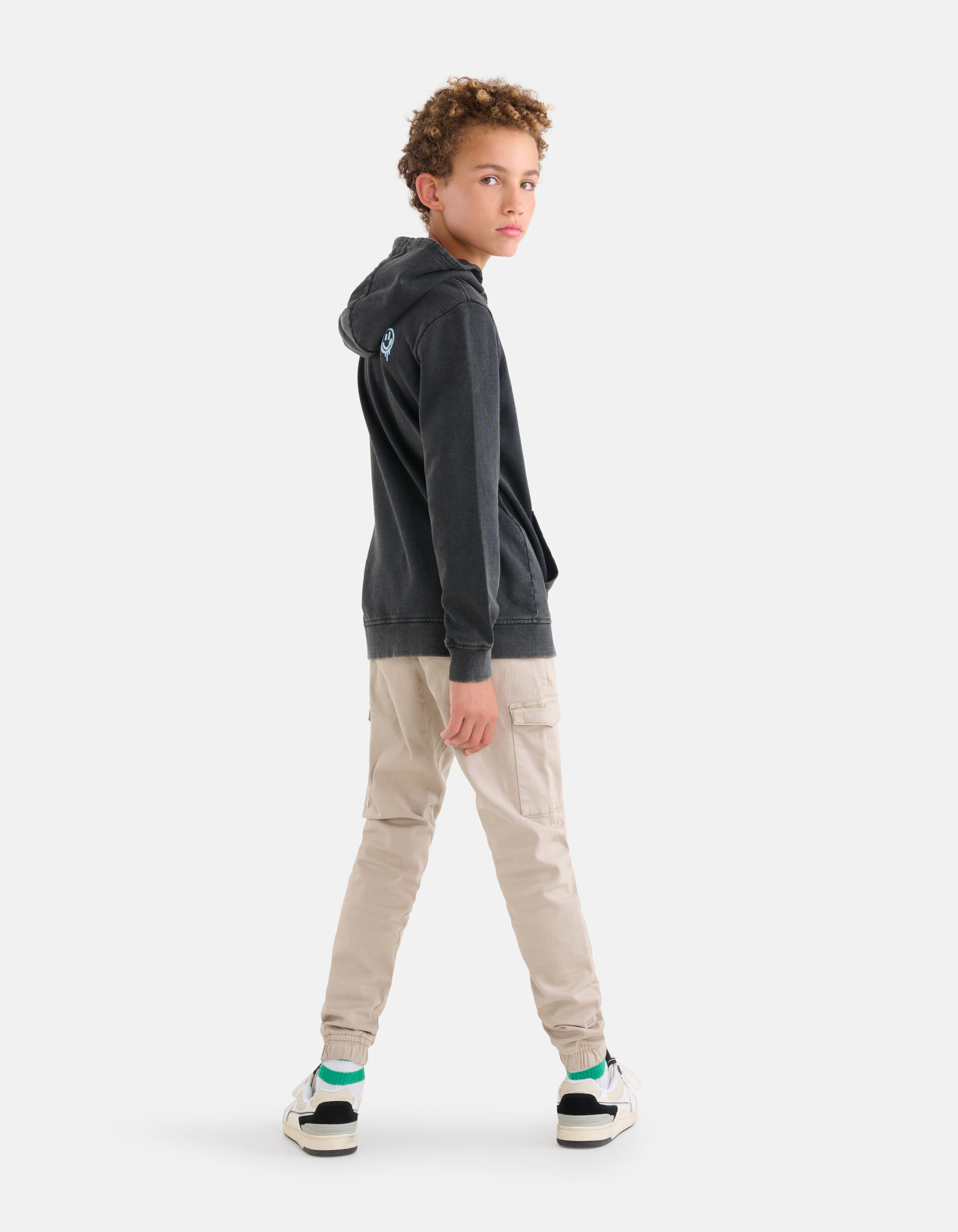 Washed Hoodie Donkergrijs SHOEBY BOYS