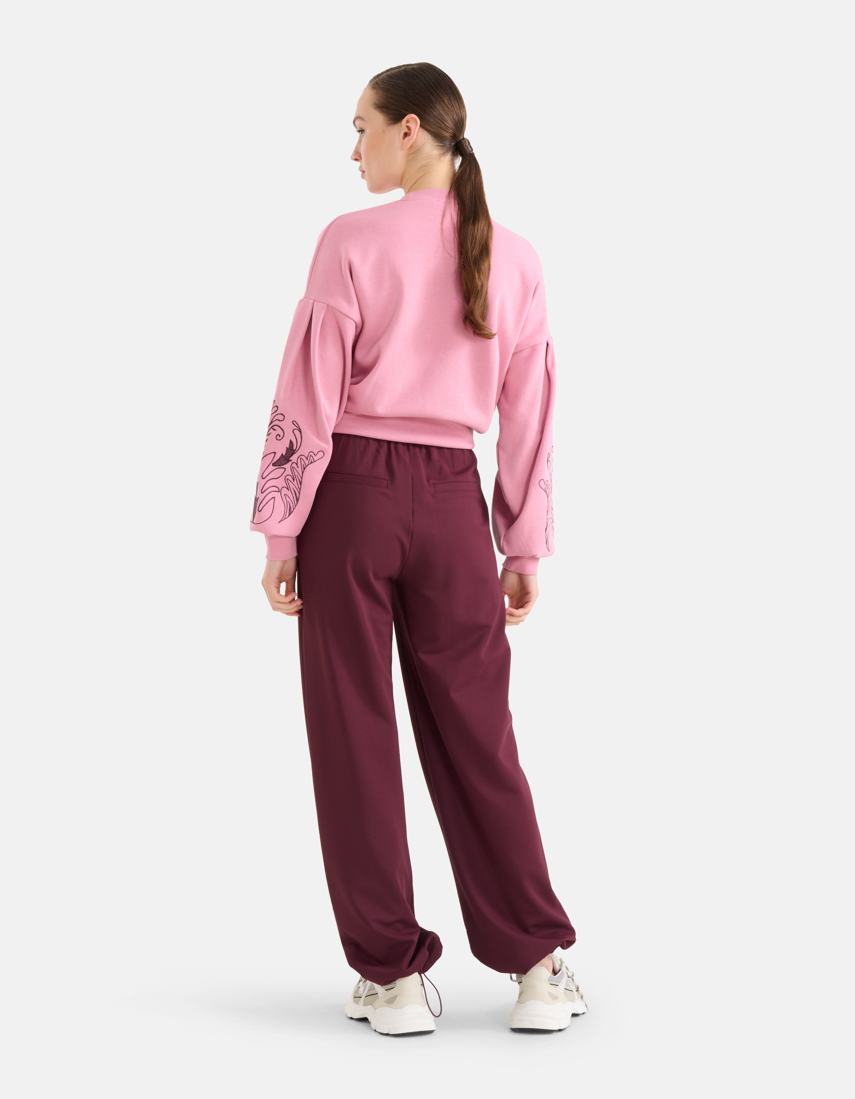 Basis Wide Leg Broek Bordeaux SHOEBY WOMEN