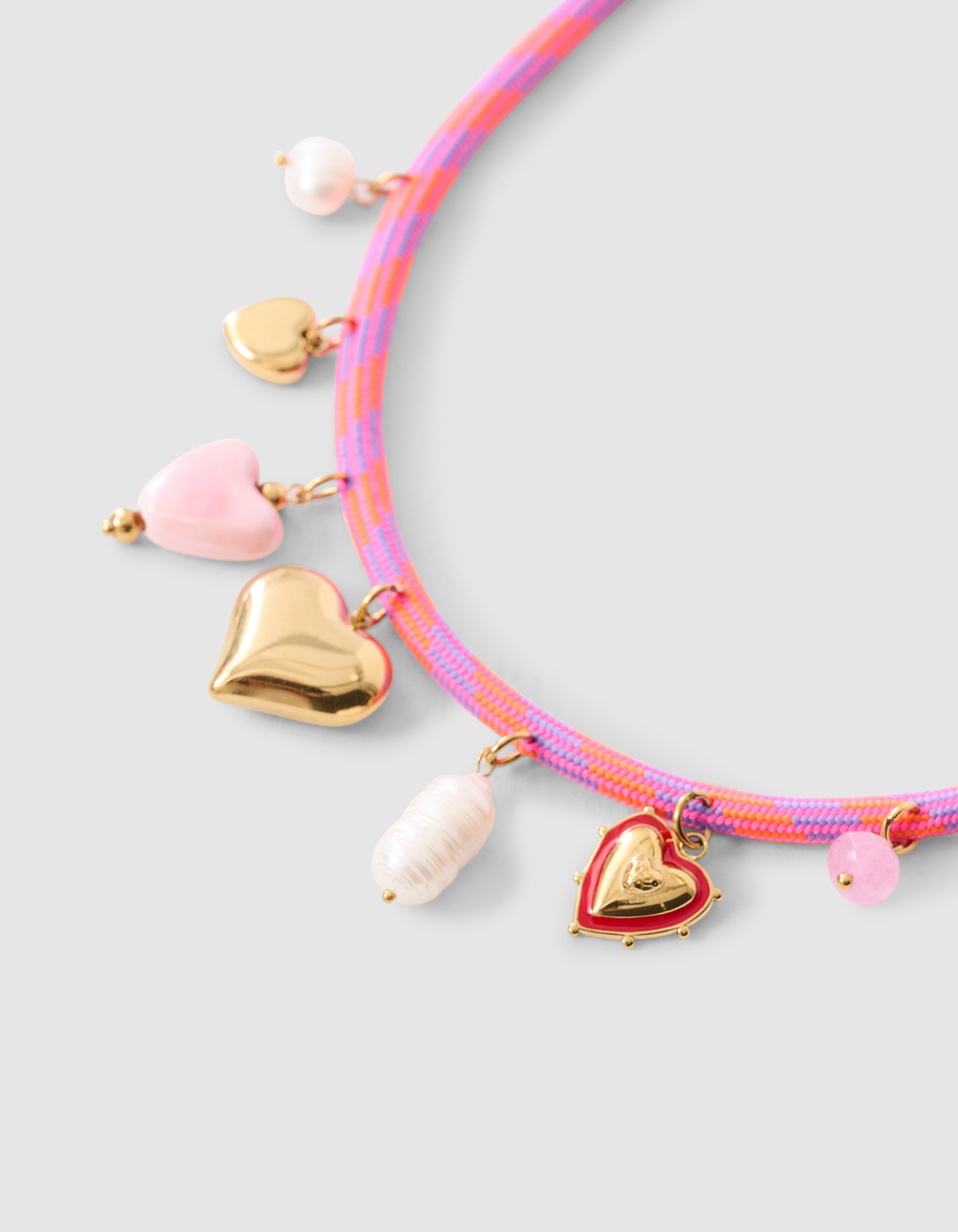 Heart Bedel Ketting Roze SHOEBY ACCESSOIRES