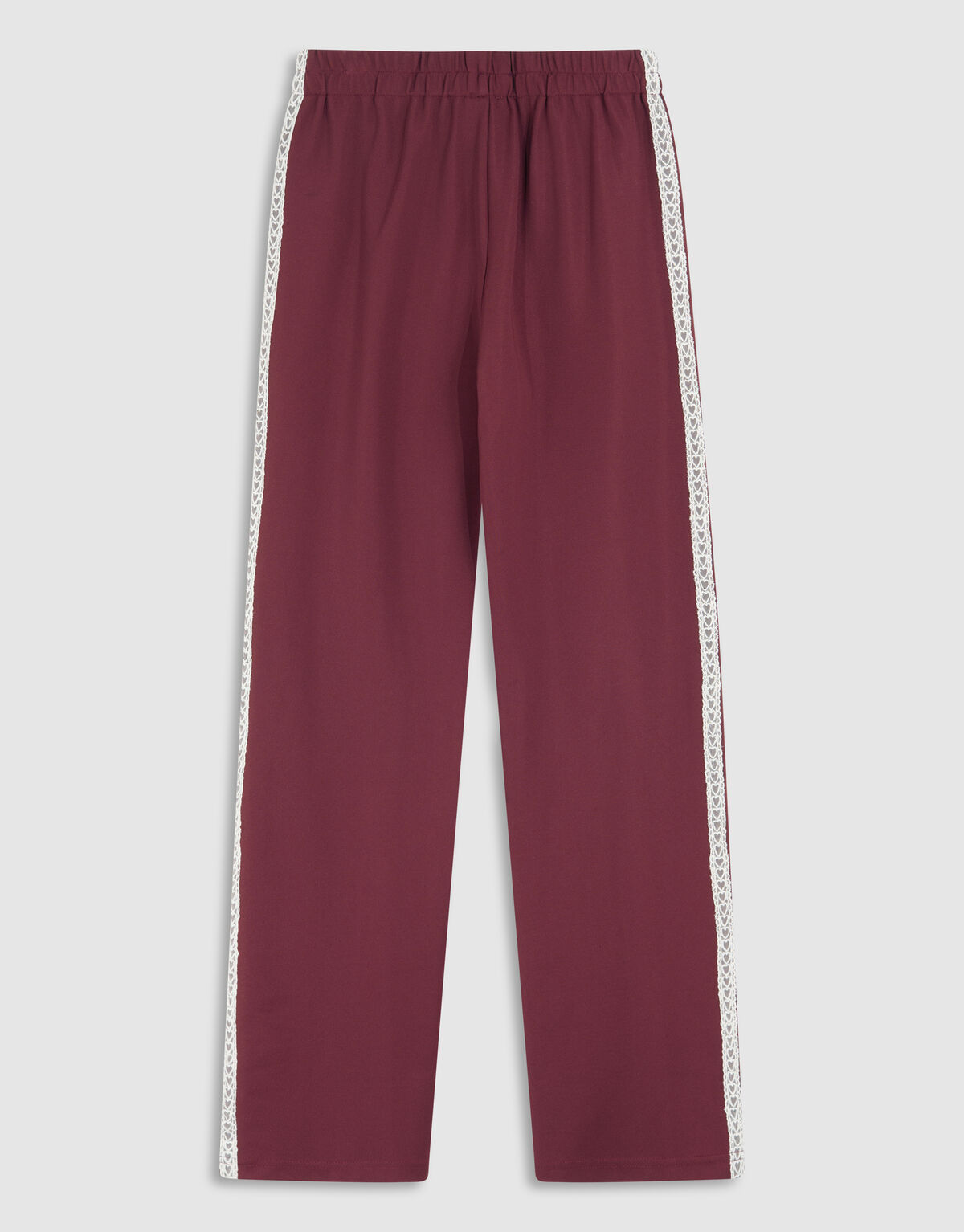 Sporty Wide Leg Broek Donkerrood SHOEBY GIRLS