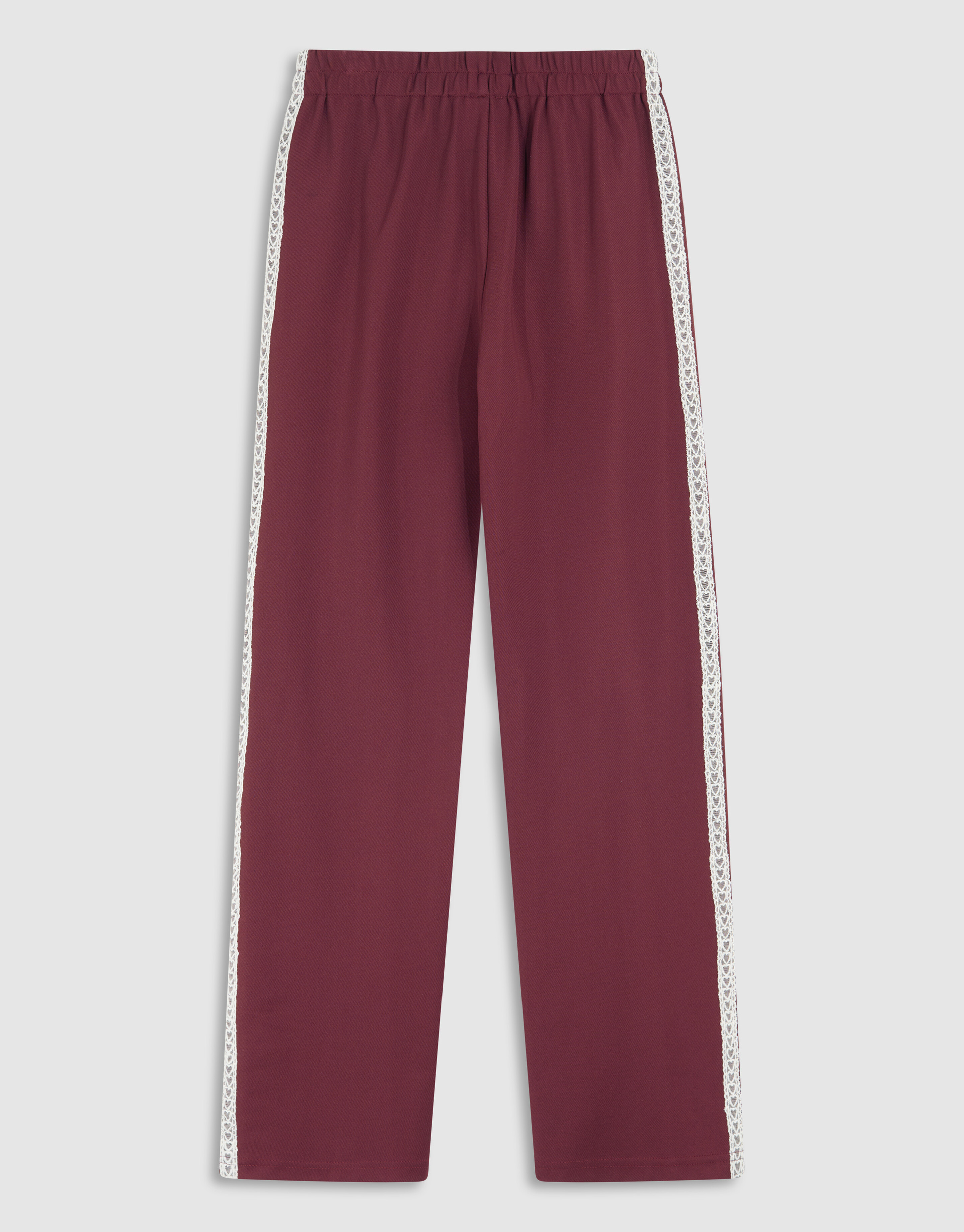 Sporty Wide Leg Broek Donkerrood SHOEBY GIRLS