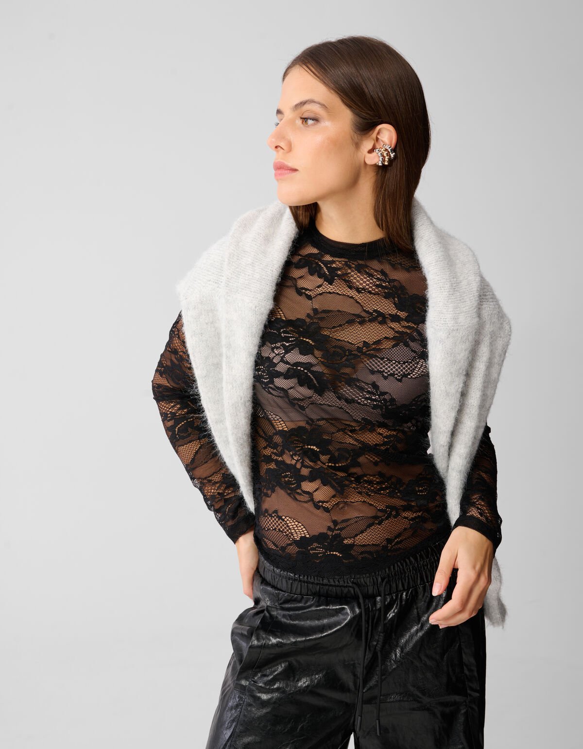 Kanten Top Zwart SHOEBY WOMEN