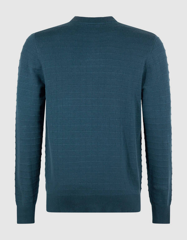 Structuur Gebreide Trui Donkergroen SHOEBY MEN