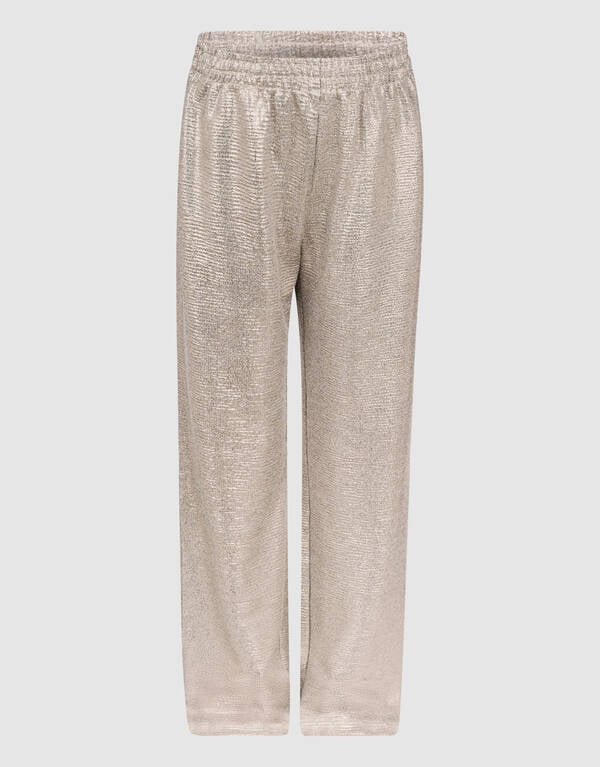 Metallic Wide Leg Broek Zilver SHOEBY GIRLS