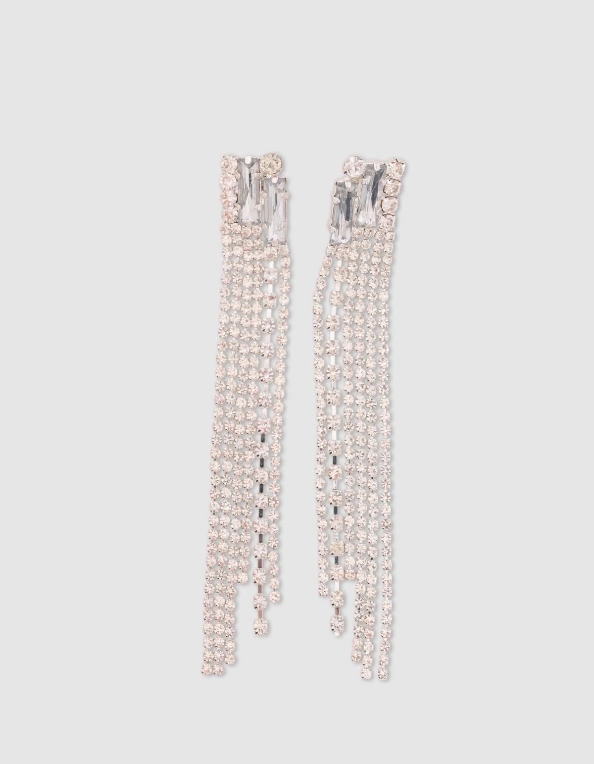 Long Strass Oorbellen Zilver SHOEBY ACCESSOIRES