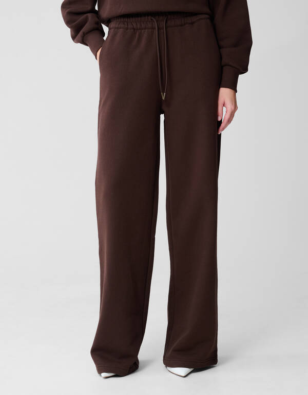 Wide Leg Jogger Broek Bruin SHOEBY WOMEN