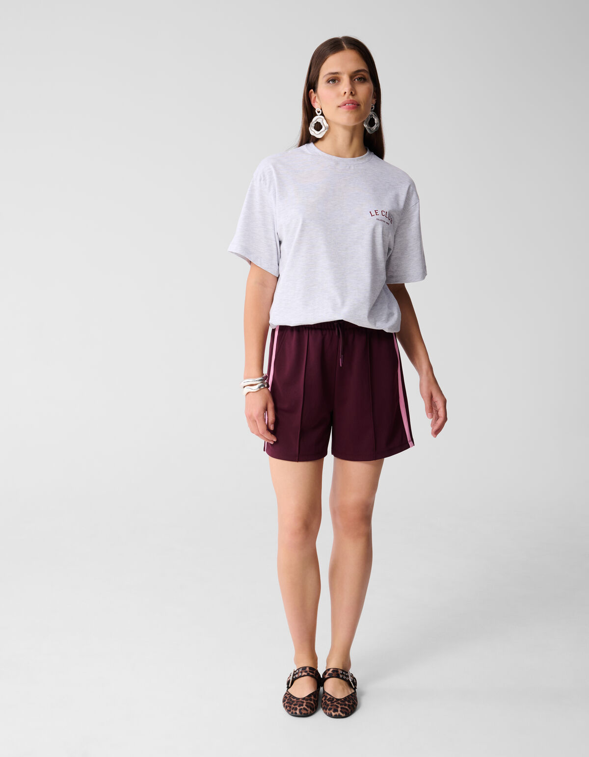 Oversized Le Club Artwork T-shirt Lichtgrijs SHOEBY WOMEN
