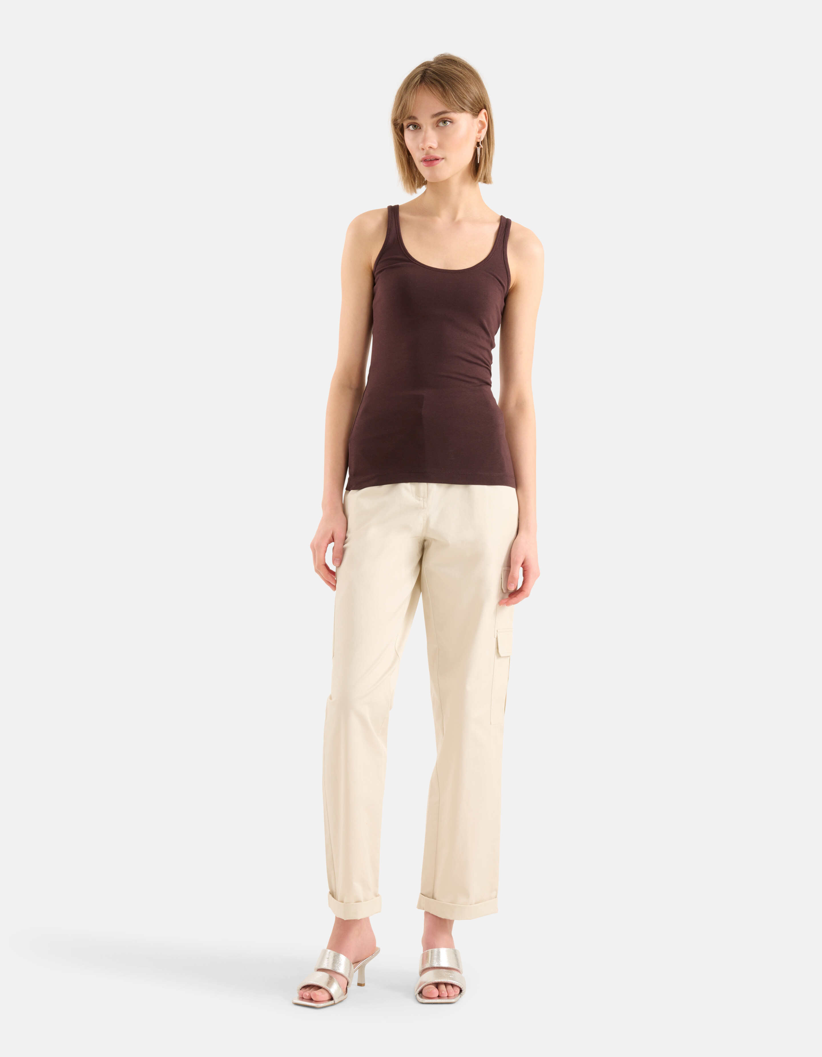 Basis Tanktop Donkerbruin Eksept