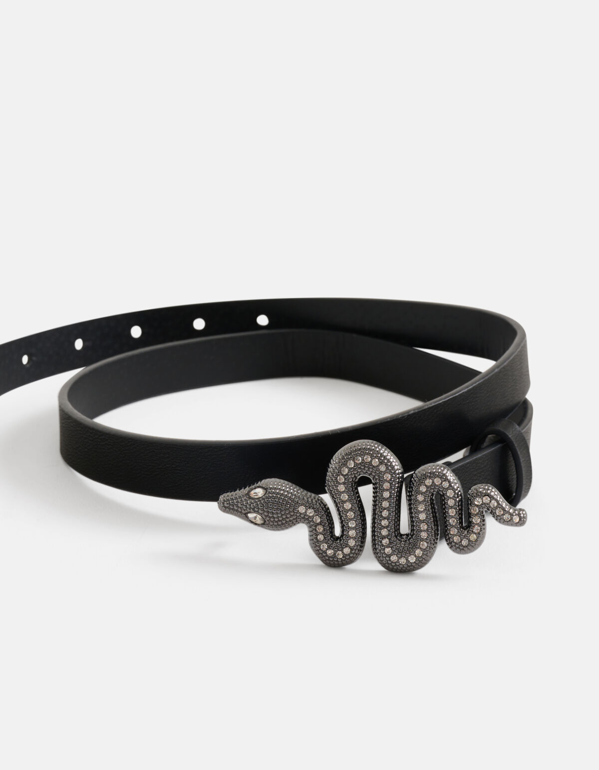 Slangen Gesp Riem Zwart SHOEBY ACCESSOIRES
