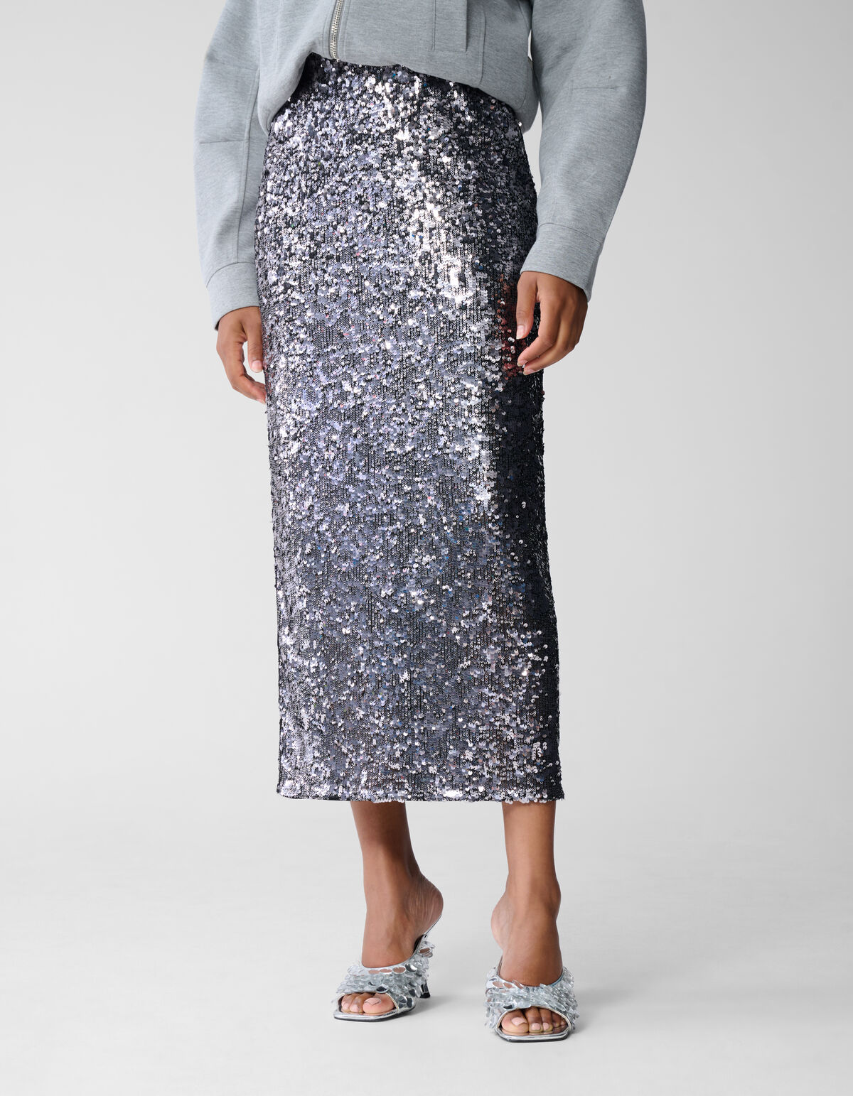 Sequin Maxi Rok Donkergrijs By Fred SHOEBY WOMEN
