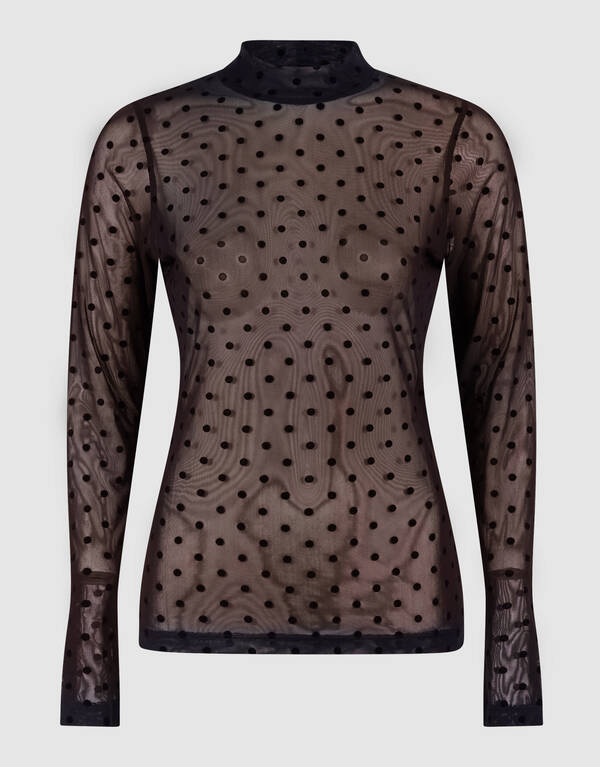 Mesh Stippen Top Bruin SHOEBY WOMEN