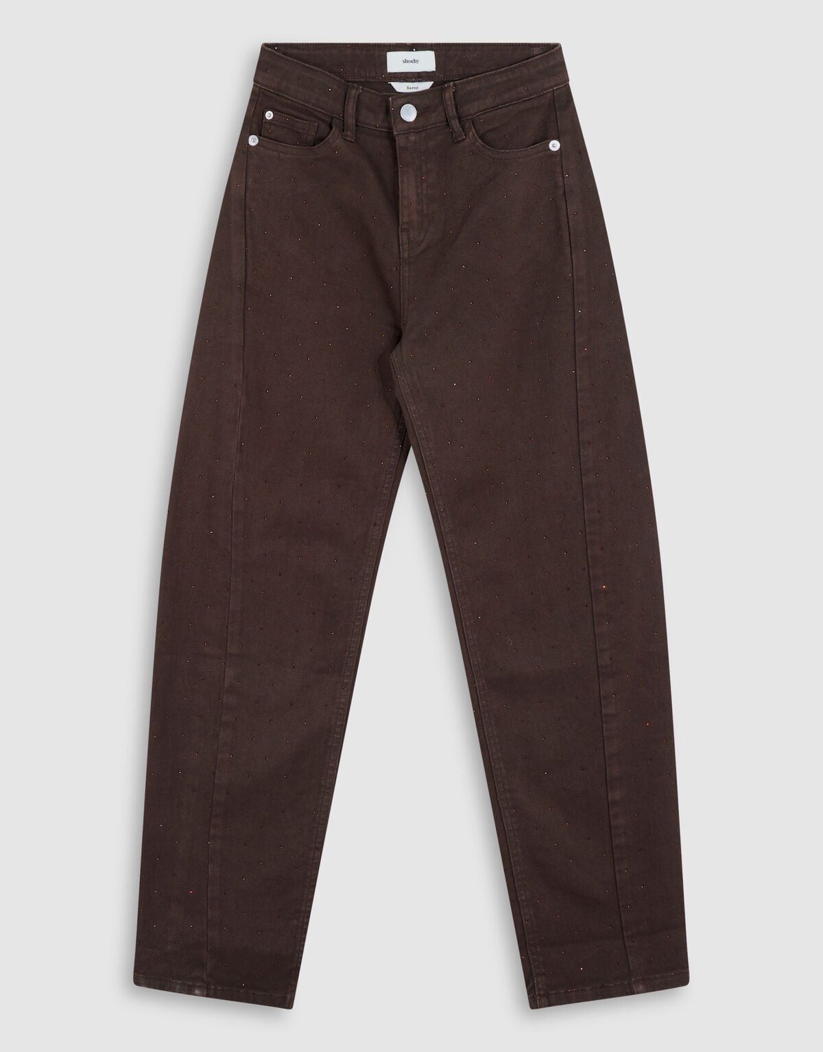 Strass Barrel Fit Broek Donkerbruin SHOEBY GIRLS