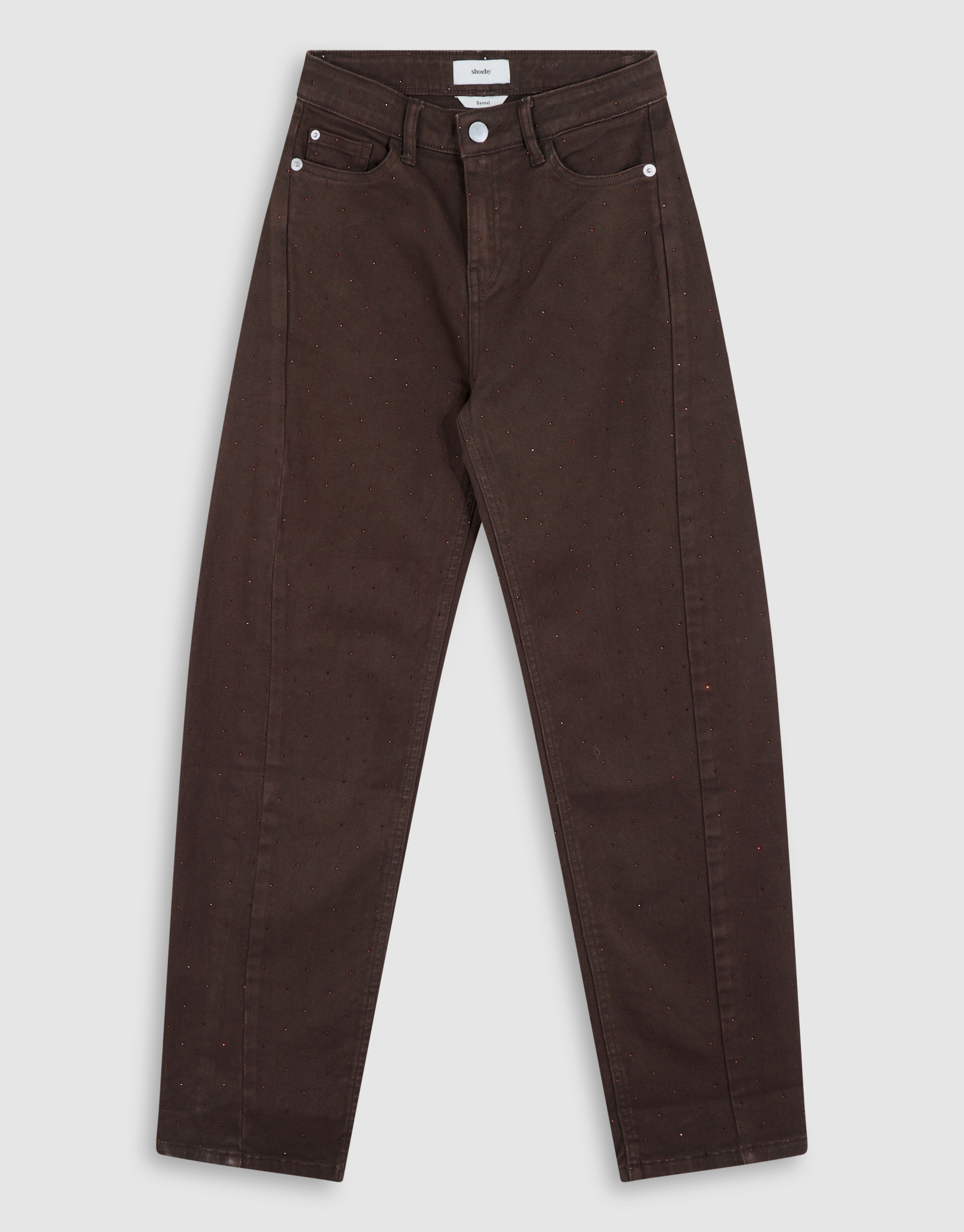 Strass Barrel Fit Broek Donkerbruin SHOEBY GIRLS