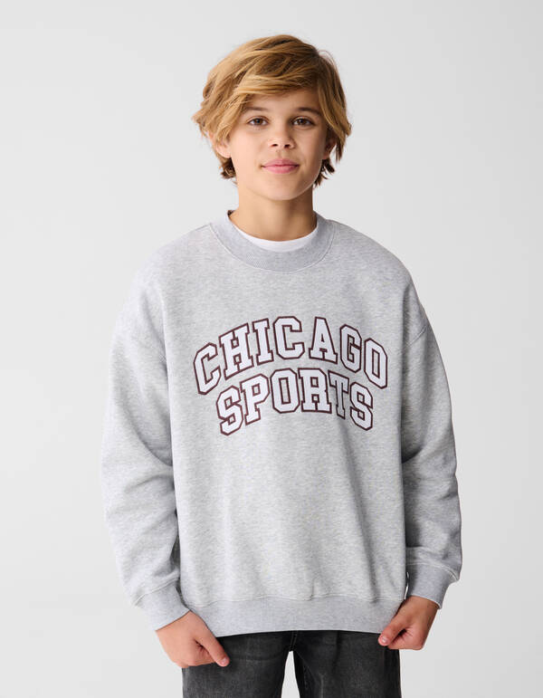 Chicago Artwork Sweater Lichtgrijs SHOEBY BOYS