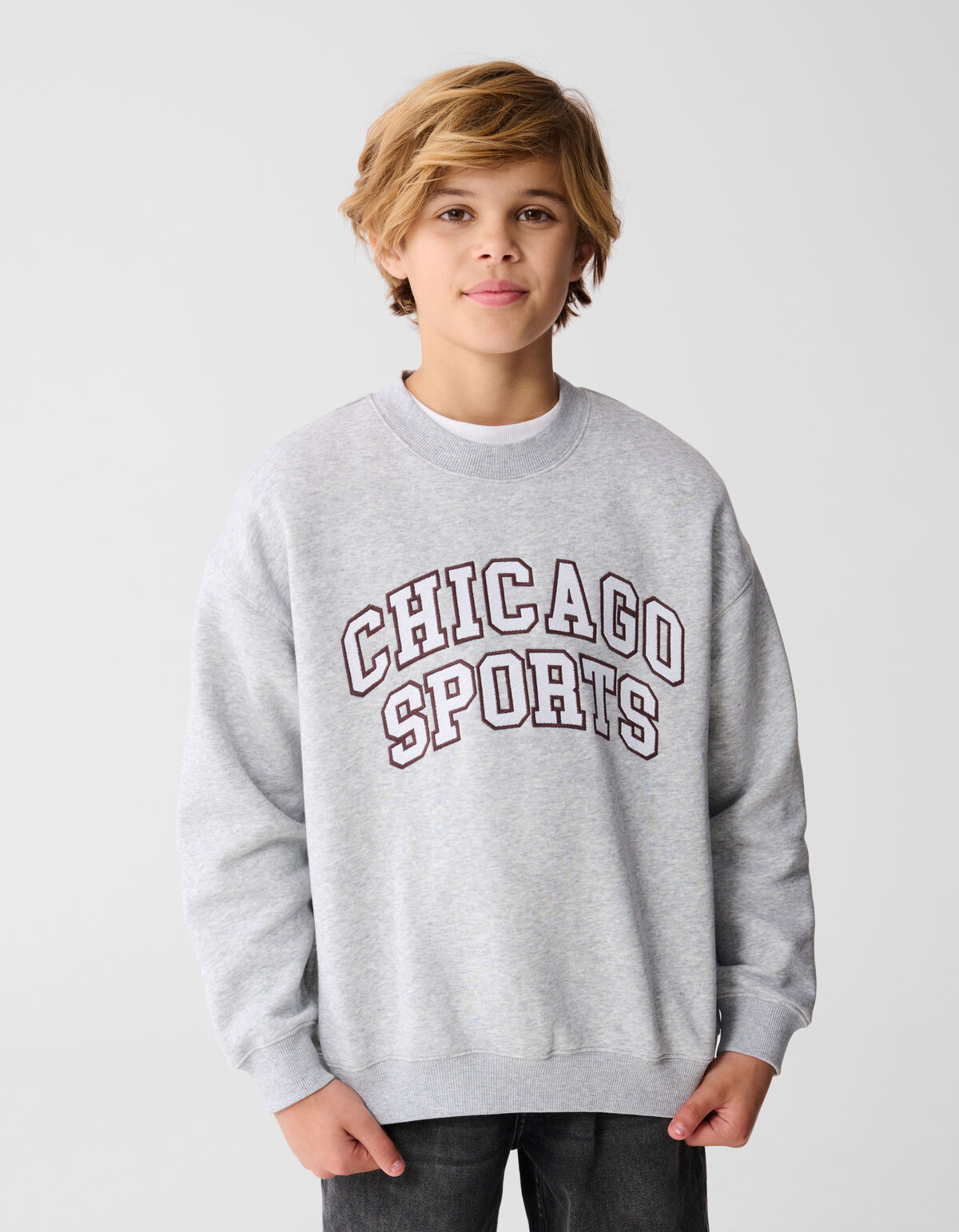 Chicago Artwork Sweater Lichtgrijs SHOEBY BOYS