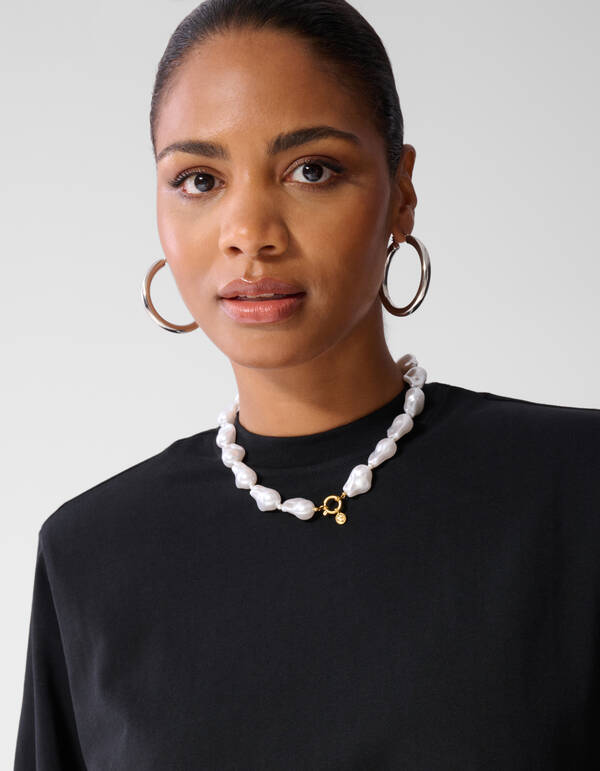 Beaded Parel Ketting Wit SHOEBY ACCESSOIRES
