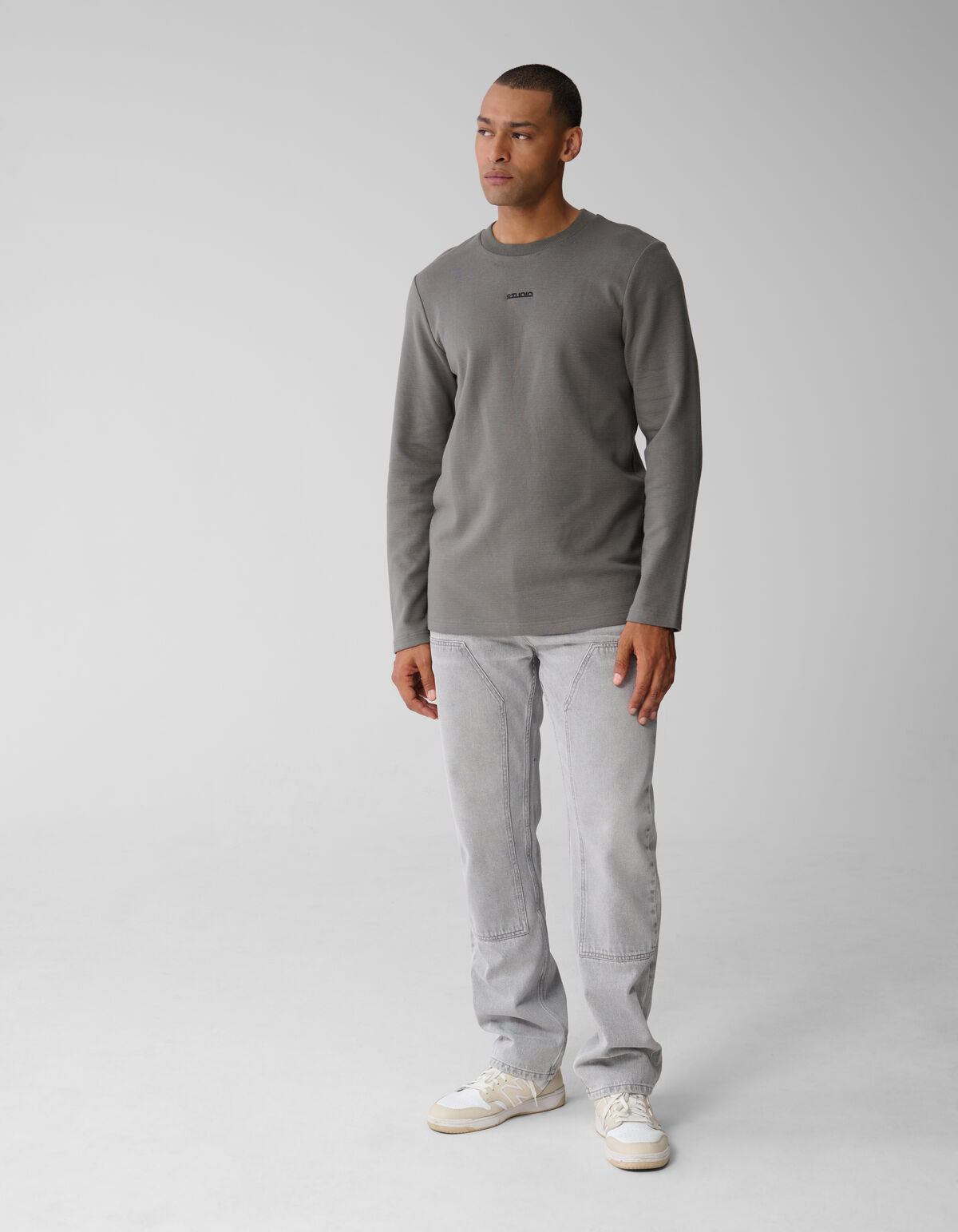 Studio Structuur T-shirt Donkergroen SHOEBY MEN