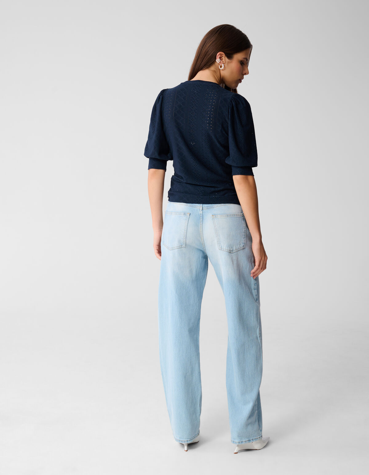 Embroidery Top Donkerblauw SHOEBY WOMEN