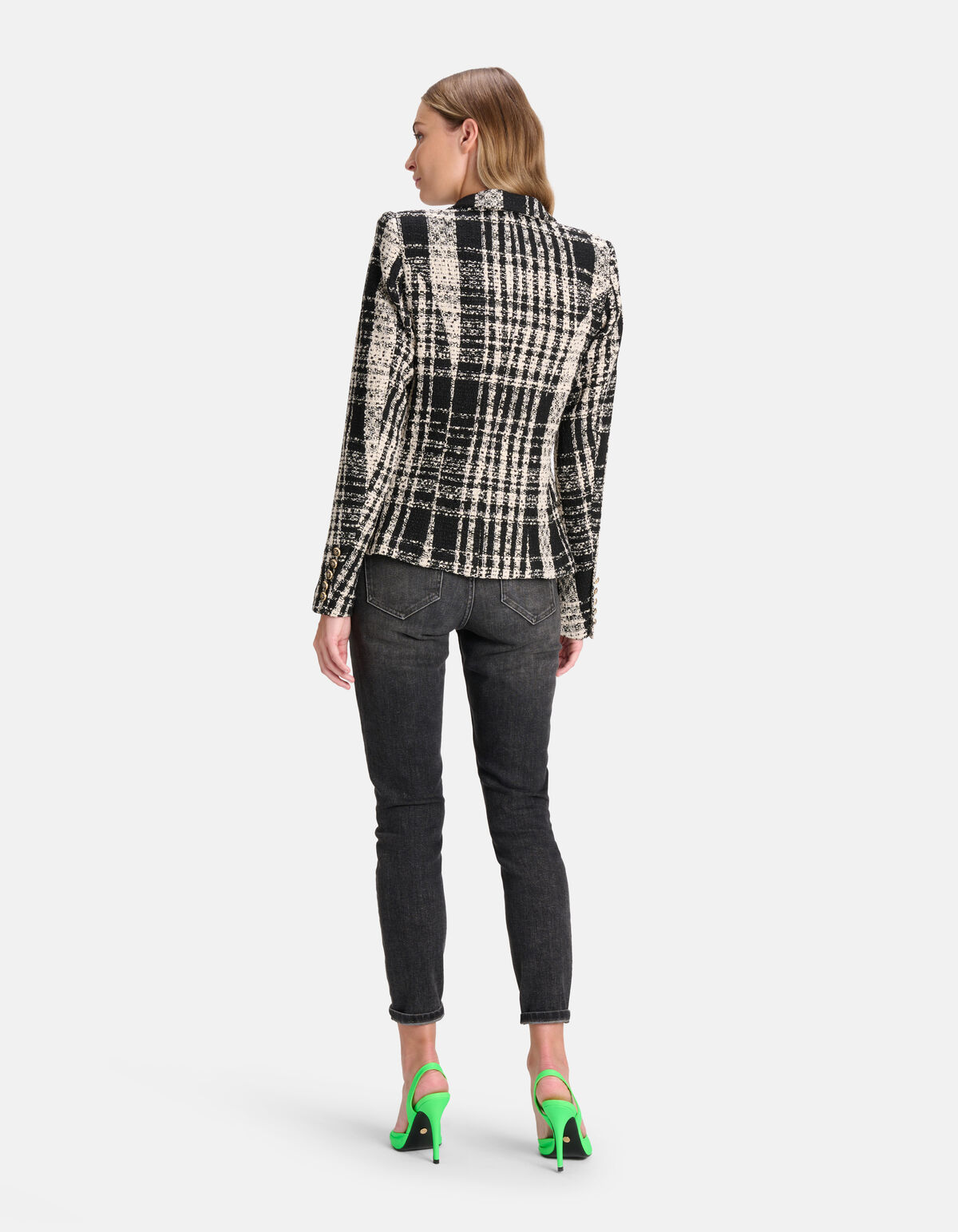 Geruiten Tweed Power Blazer By Fred SHOEBY WOMEN