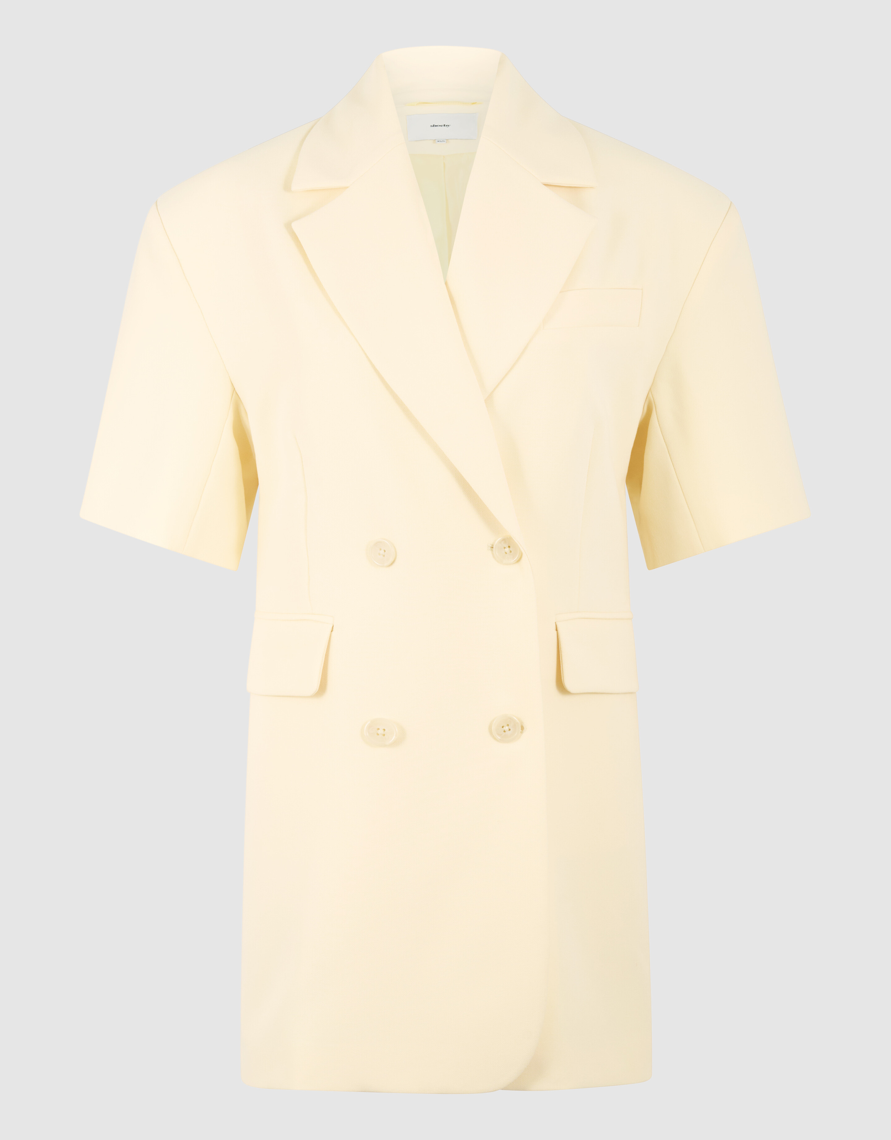 Short Sleeve Blazer Jurk Lichtgeel SHOEBY WOMEN