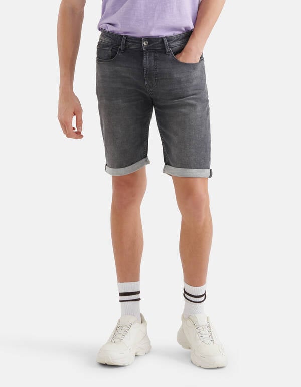 Jog Denim Short Donkergrijs SHOEBY MEN