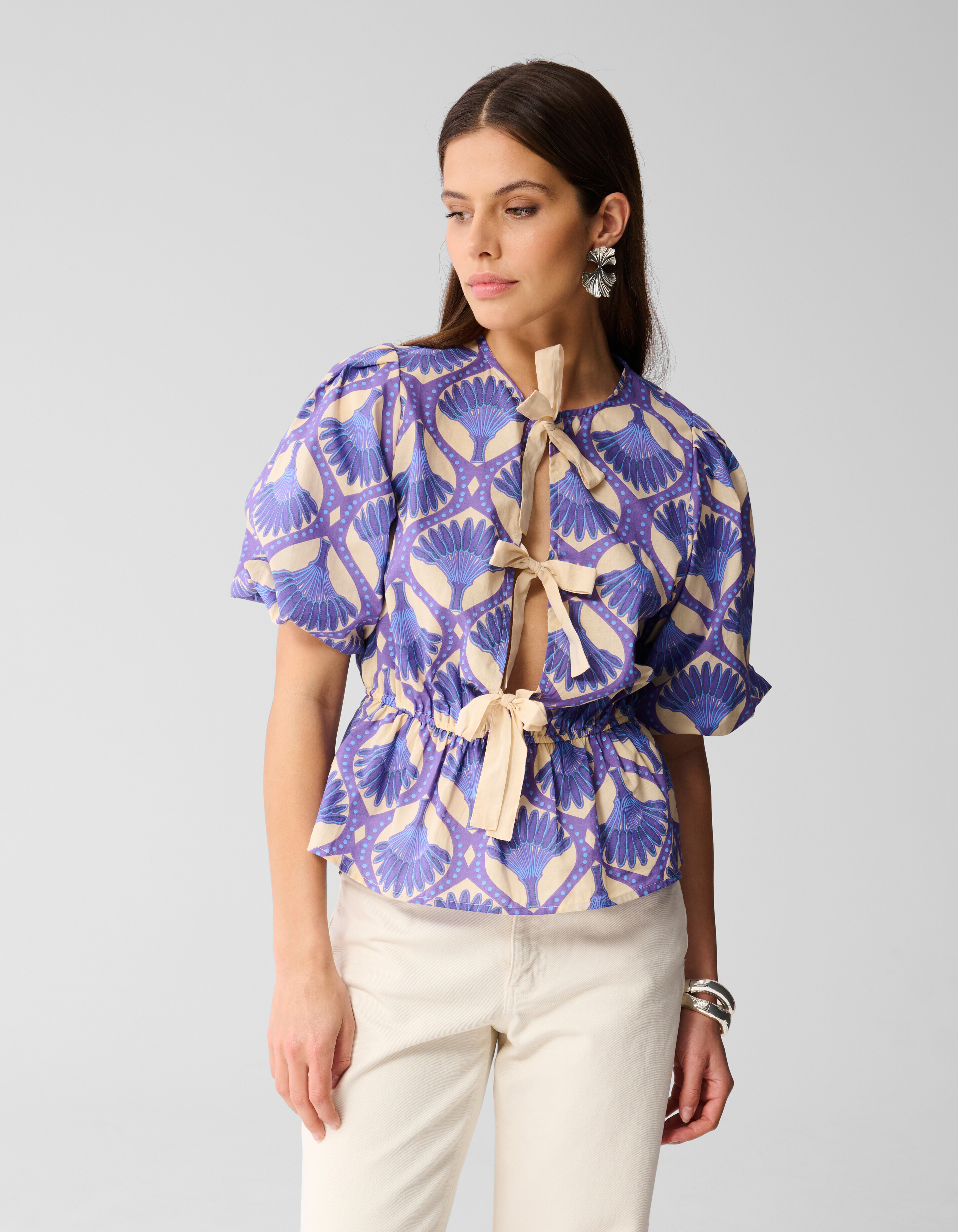 Printed Strik Top Paars SHOEBY WOMEN