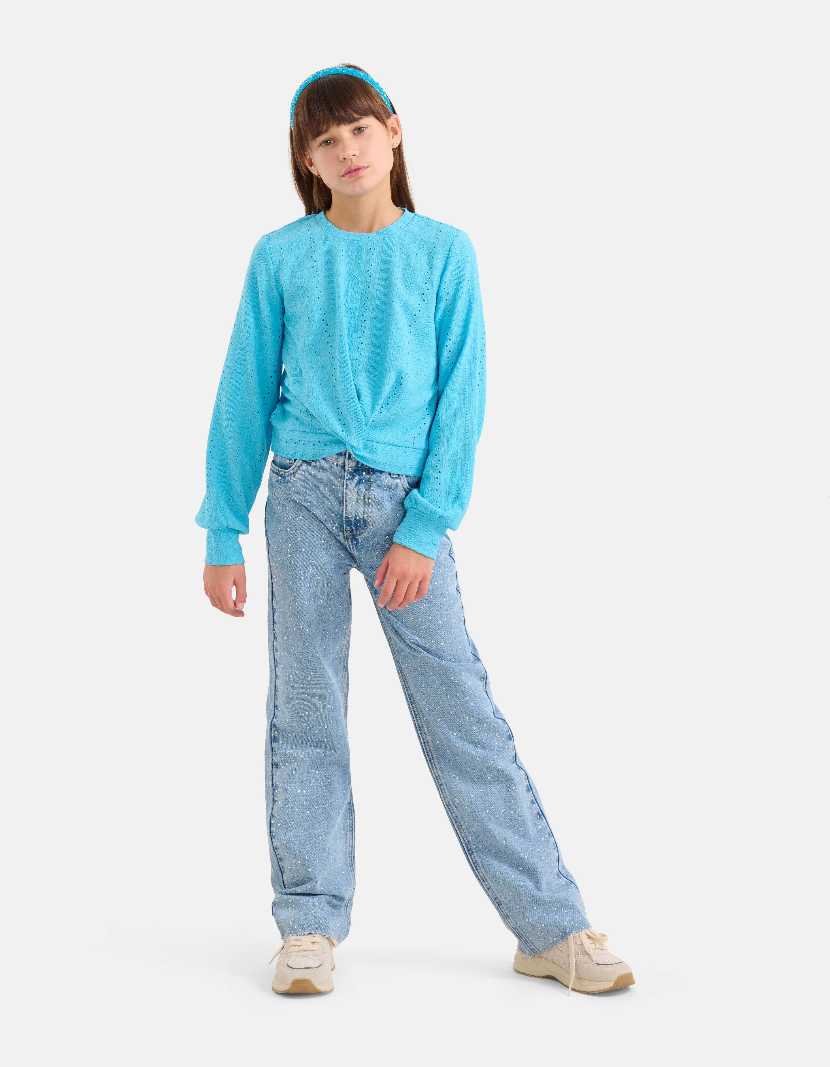 Strass Wide Leg Jeans Mediumstone SHOEBY GIRLS