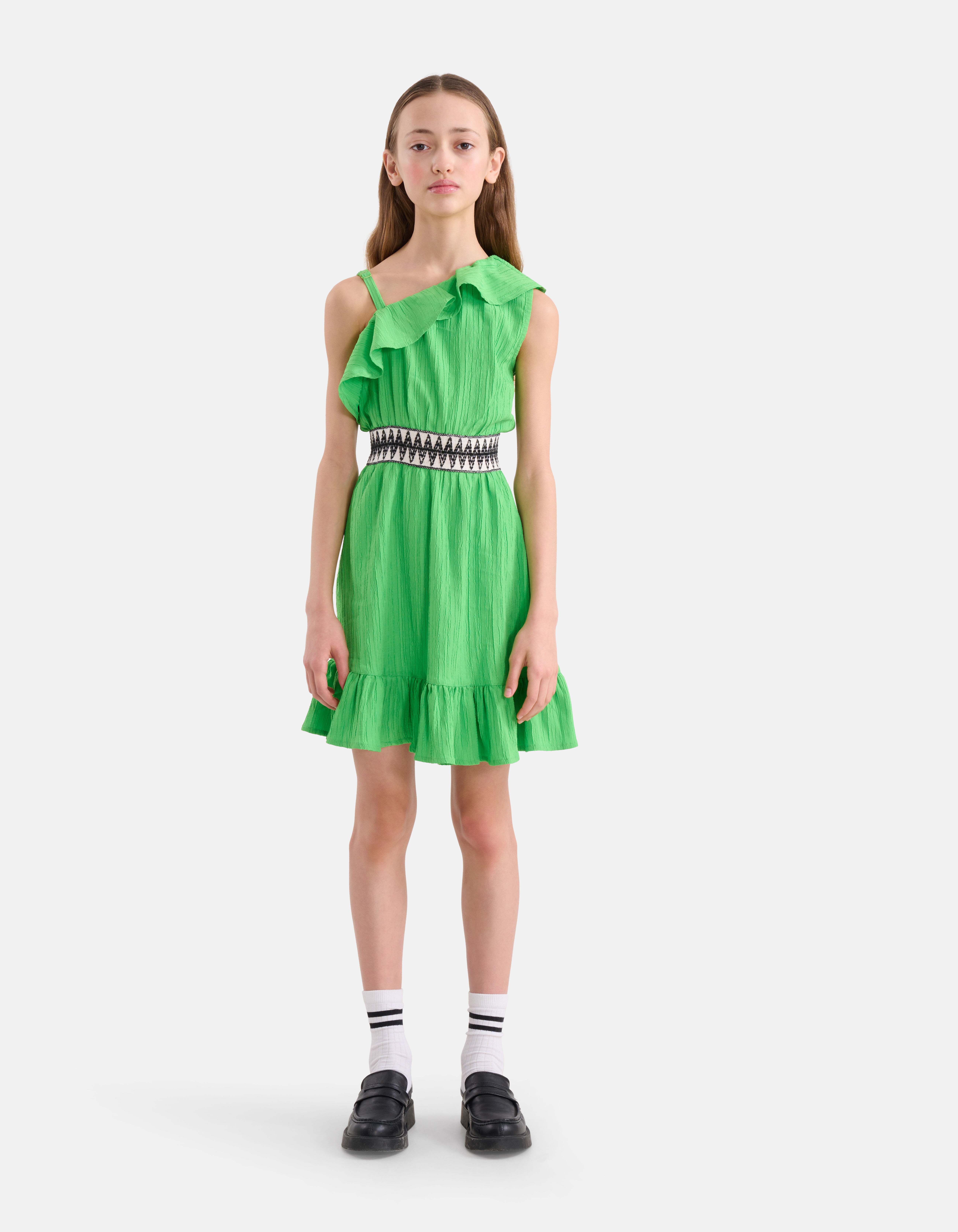 One Shoulder Jurk Groen Shoeby