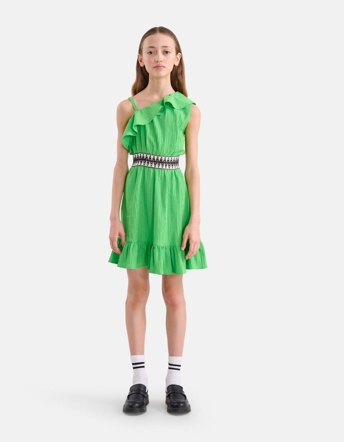 One Shoulder Jurk Groen SHOEBY GIRLS