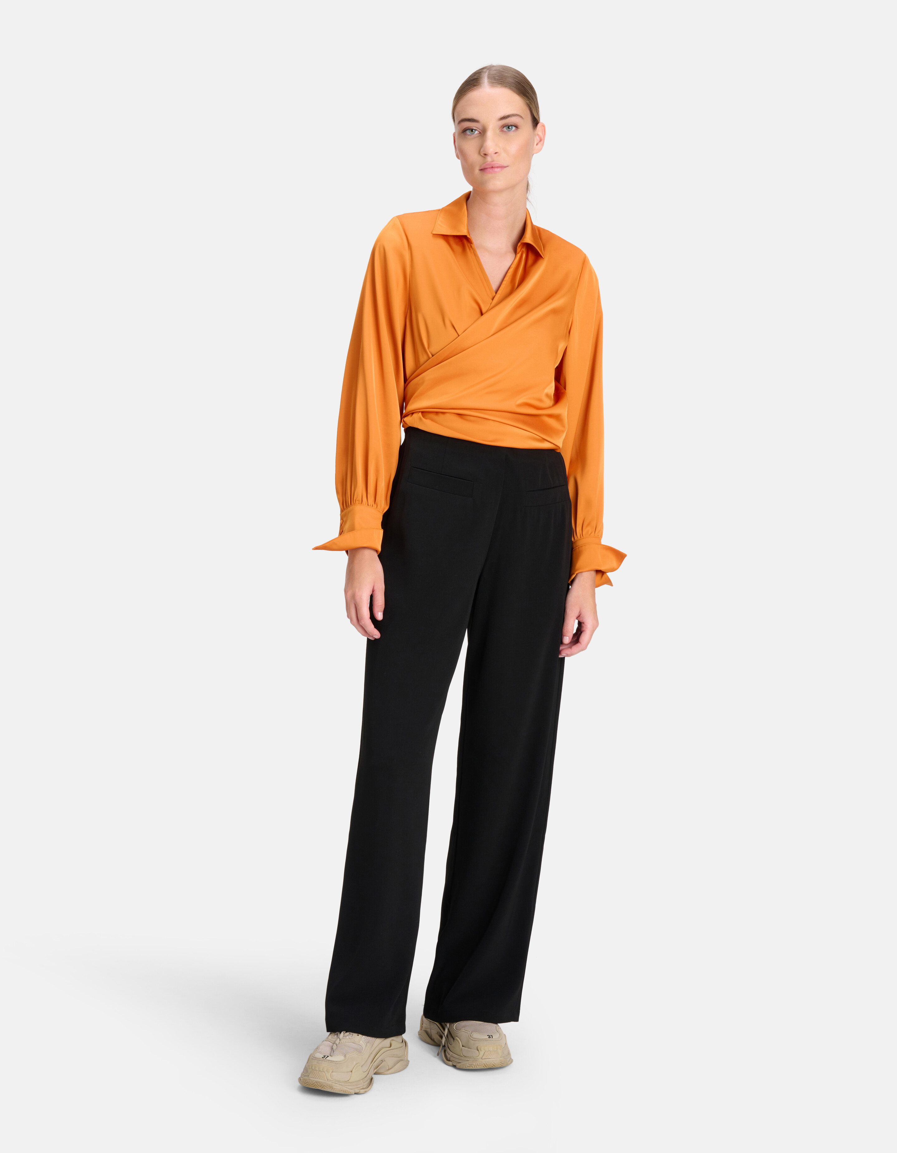 Satijnen Blouse Oranje By Mieke SHOEBY WOMEN