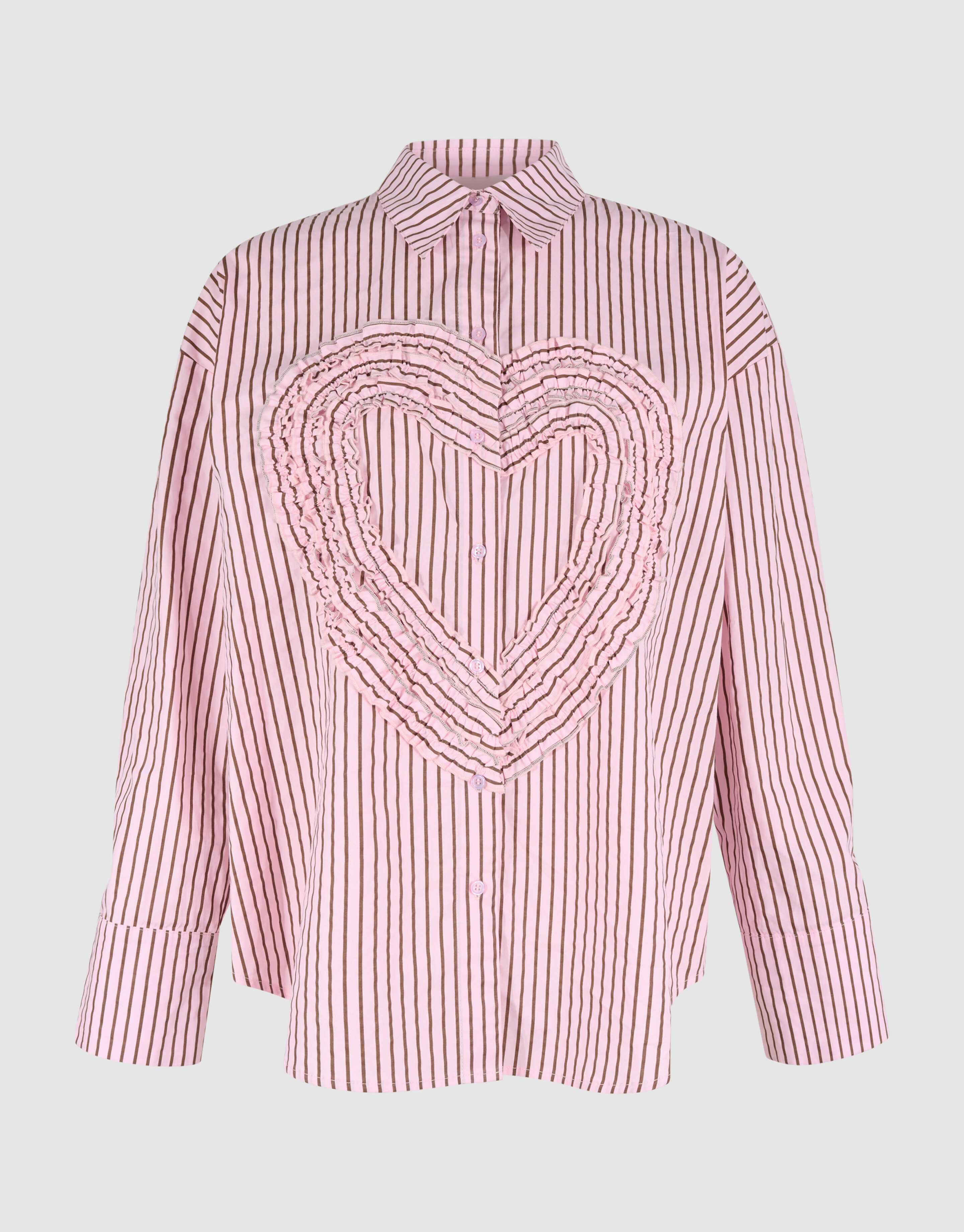 Heart Ruffle Blouse Roze SHOEBY WOMEN