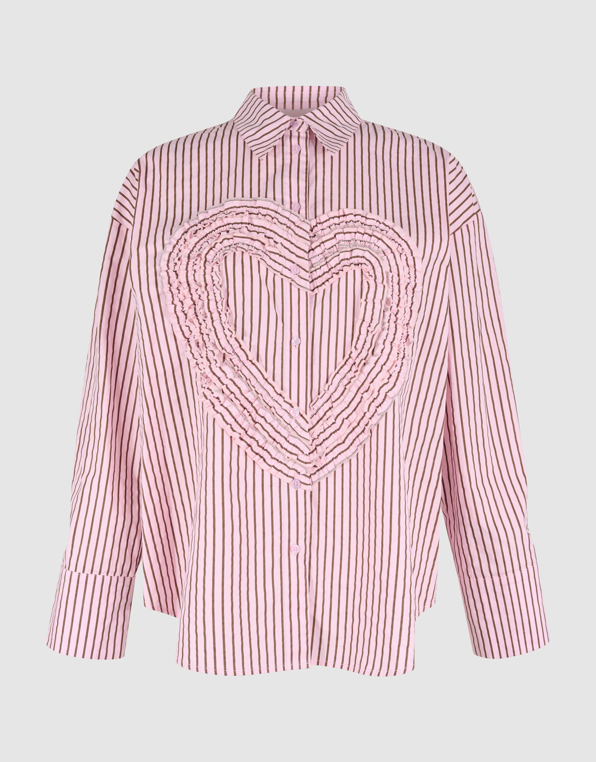Heart Ruffle Blouse Roze SHOEBY WOMEN