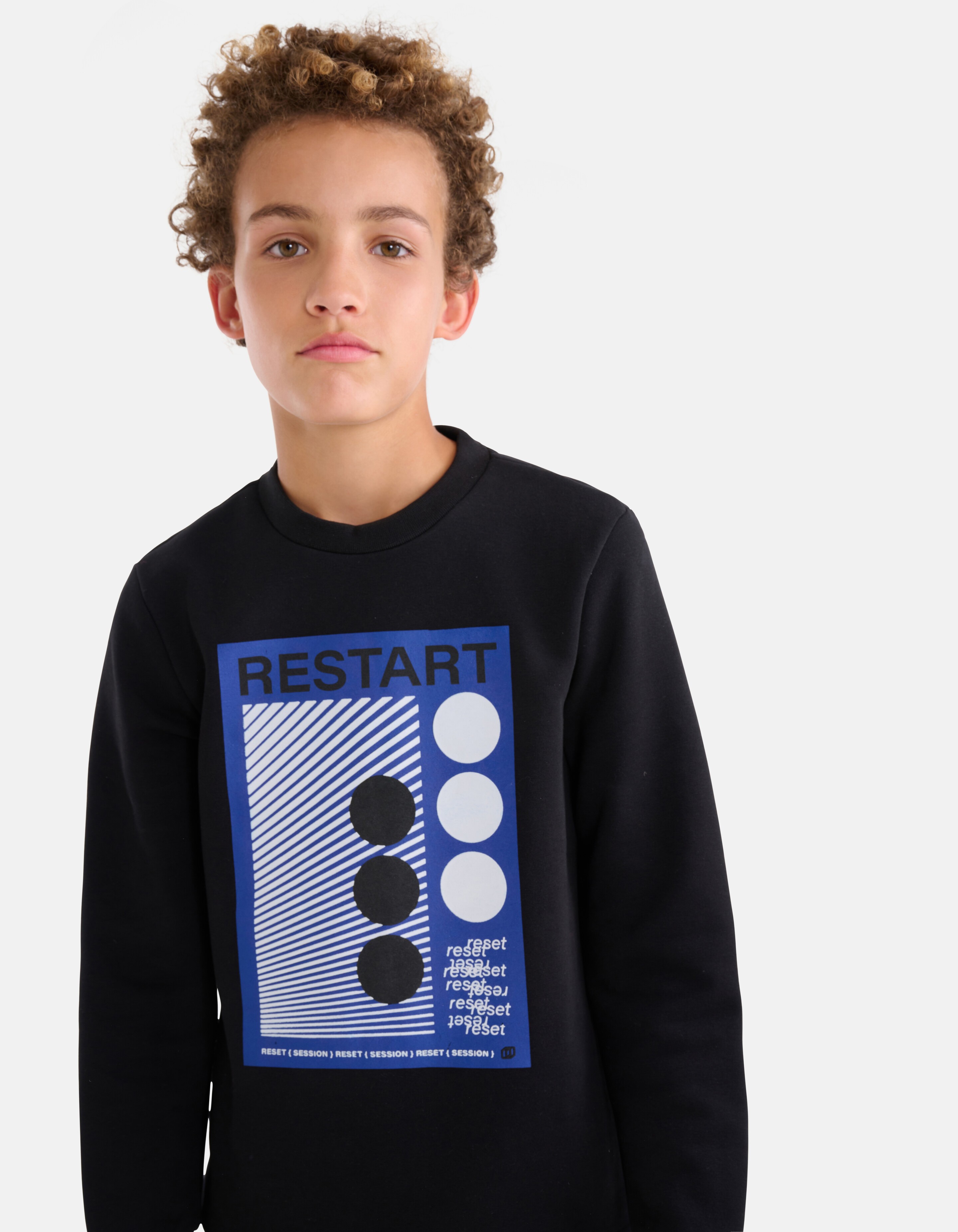 Grafische Retro Sweater Zwart SHOEBY BOYS