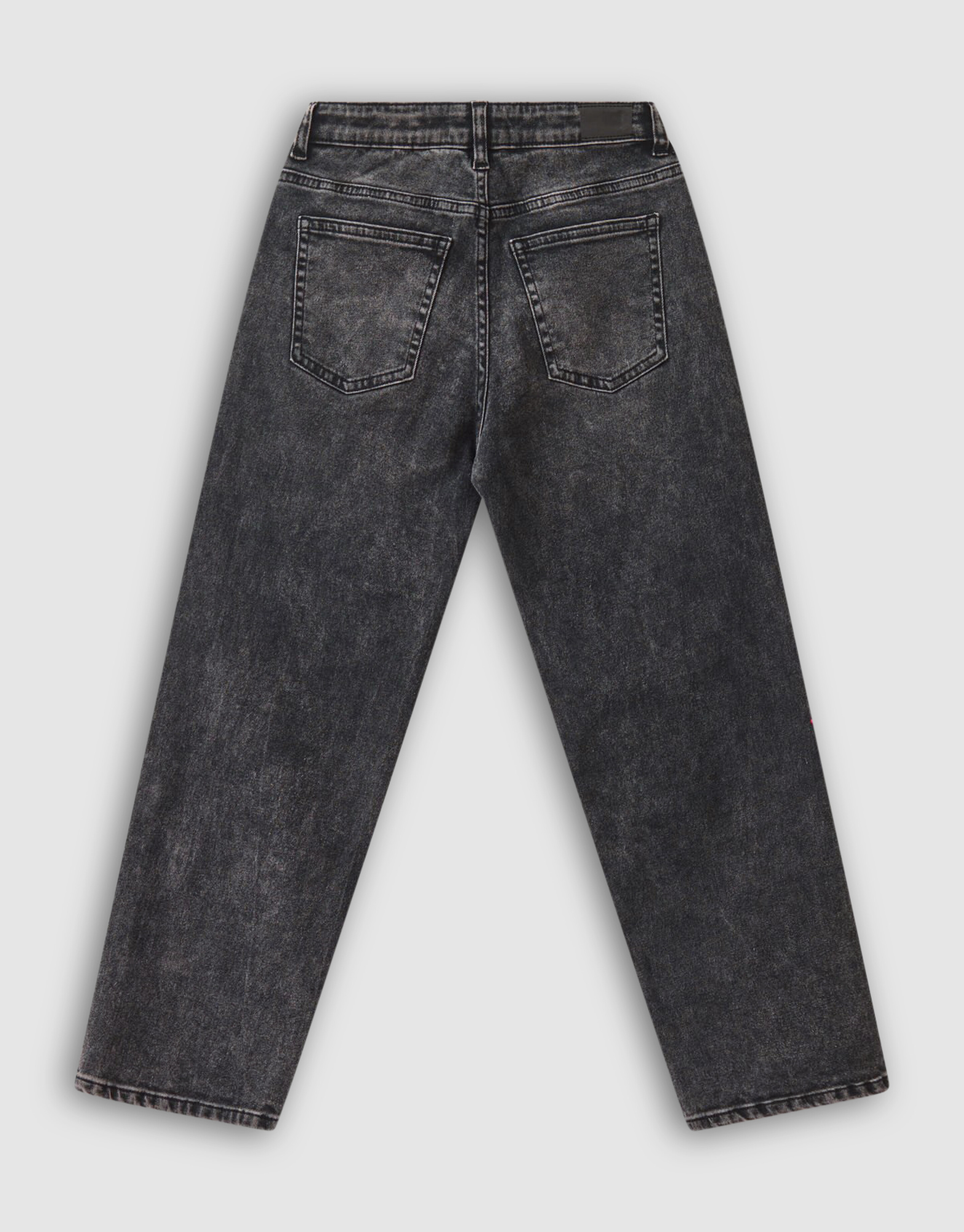 Baggy Fit Jeans Donkergrijs SHOEBY BOYS