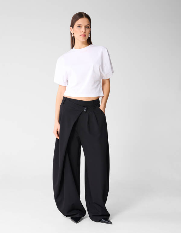 Waistband Barrel Fit Pantalon Zwart By Monica SHOEBY WOMEN