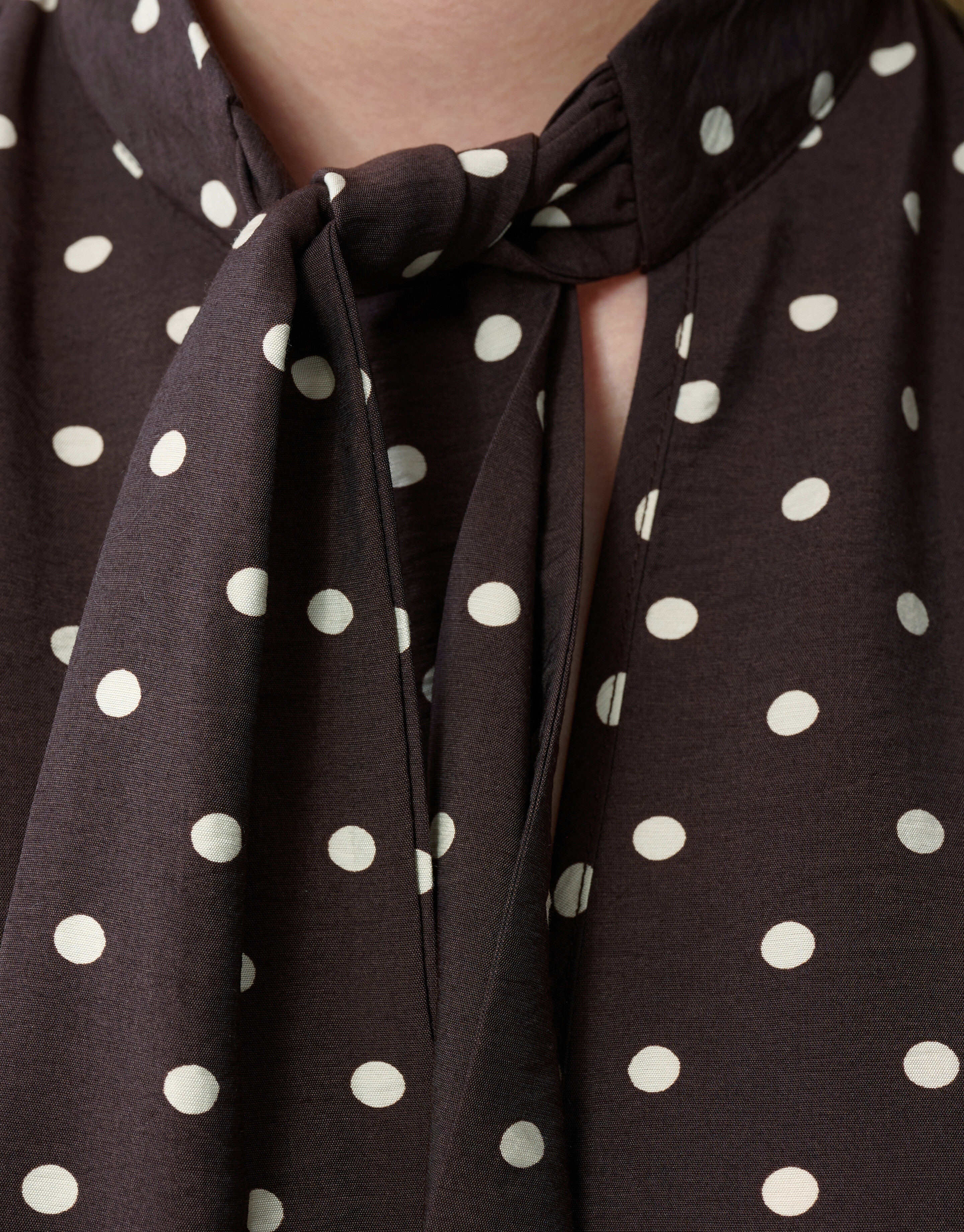 Polkadot Mini Jurk Donkerbruin SHOEBY WOMEN