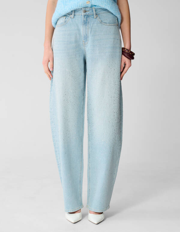 Strass Waterfall Barrel Fit Jeans Bleached SHOEBY WOMEN