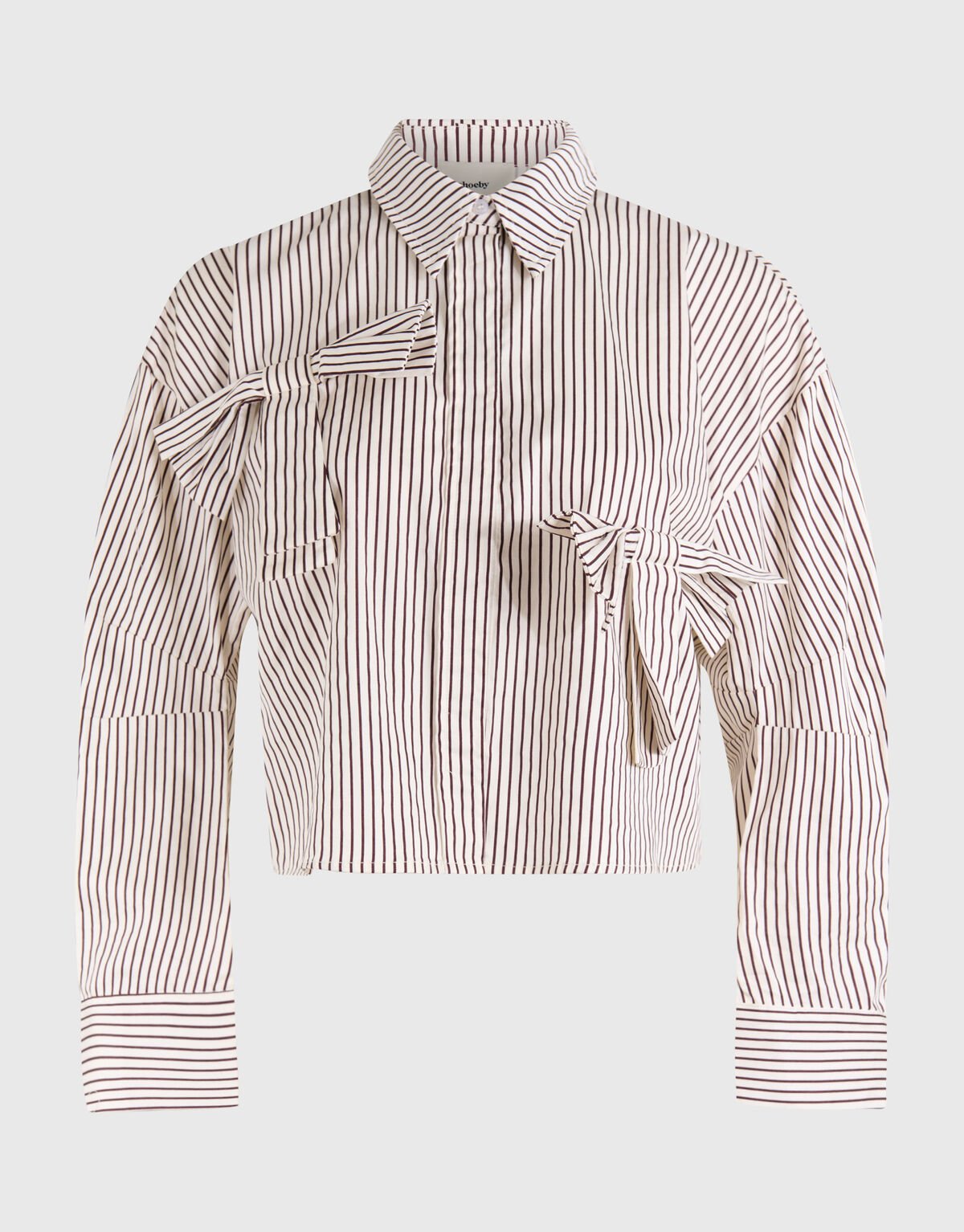 Pinstripe Strik Blouse Wit/Rood SHOEBY WOMEN