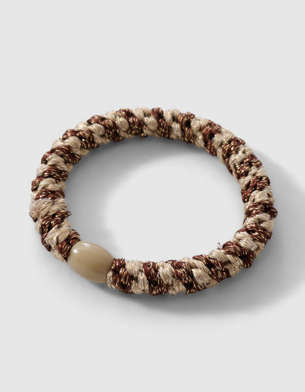 Lurex Haarelastiek Beige/Bruin SHOEBY ACCESSOIRES