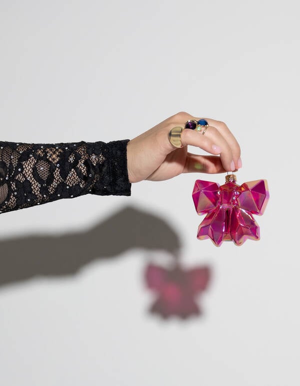 Strik Kerstbal Roze By Fred SHOEBY ACCESSOIRES