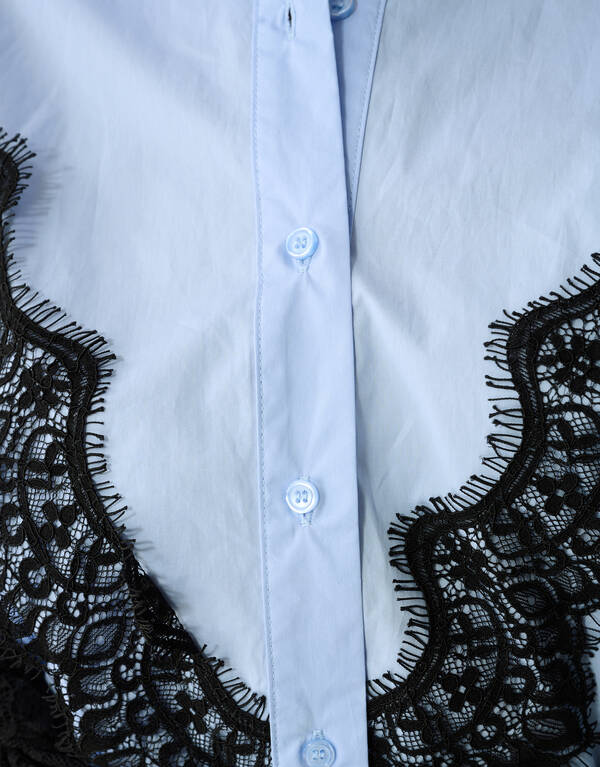 Oversized Kanten Blouse Blauw SHOEBY WOMEN